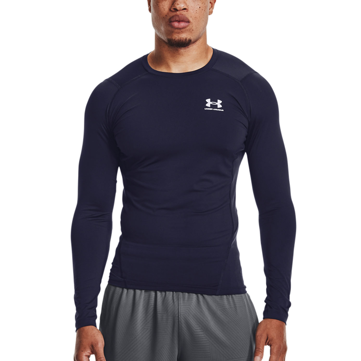 Under Armour HeatGear Compression Shirt - Midnight Navy/White