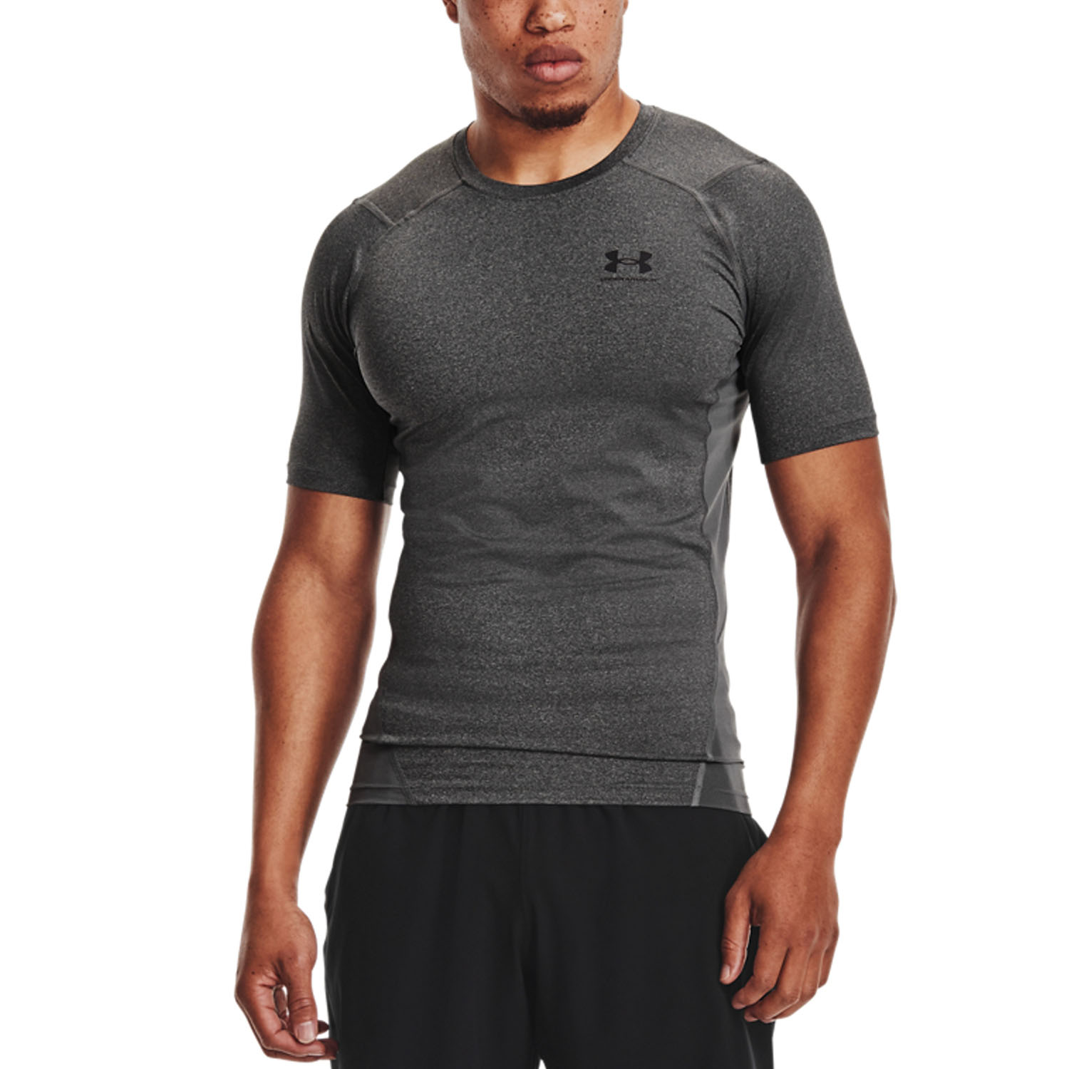 Under Armour HeatGear Compression T-Shirt - Carbon Heather/Black