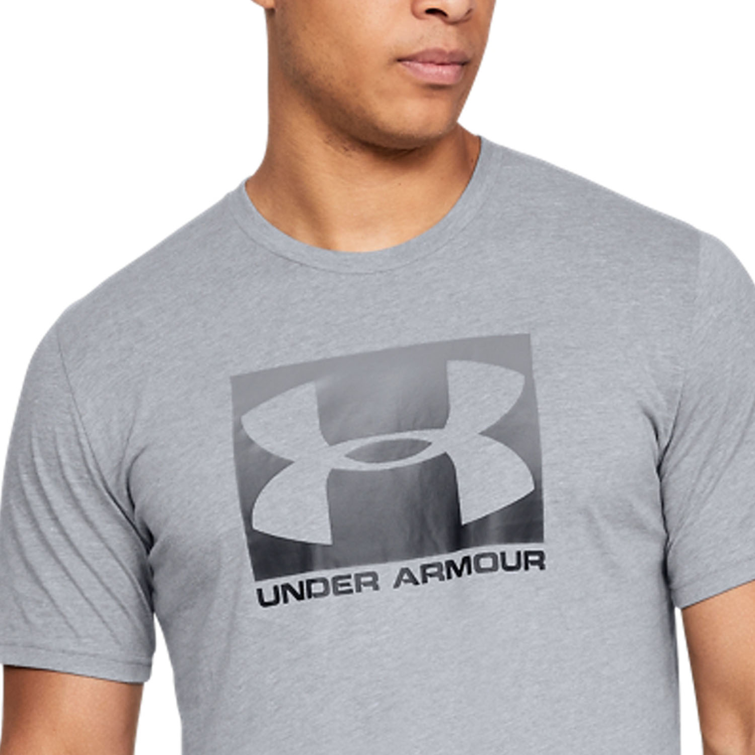 Under Armour Boxed Sportstyle Camiseta - Steel Light Heather/Graphite/Black