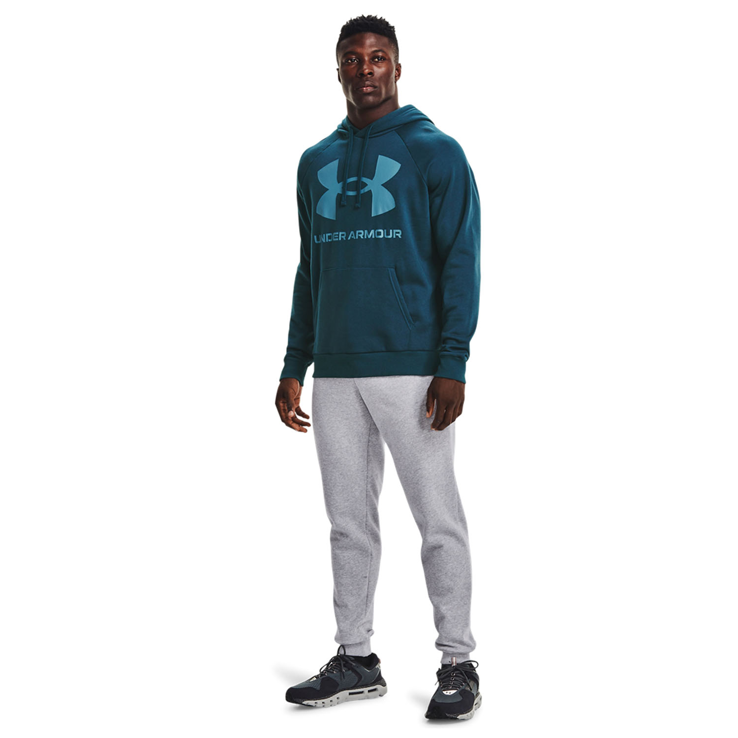 Under Armour Rival Big Logo Men's Tennis Hoodie - Blue Note