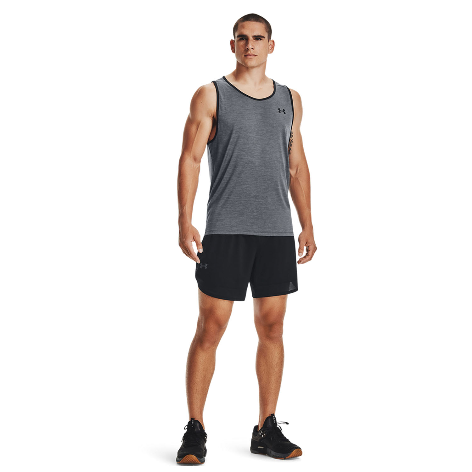 Under Armour Tech 2.0 Men's Tennis Tank - Pitch Gray/Black