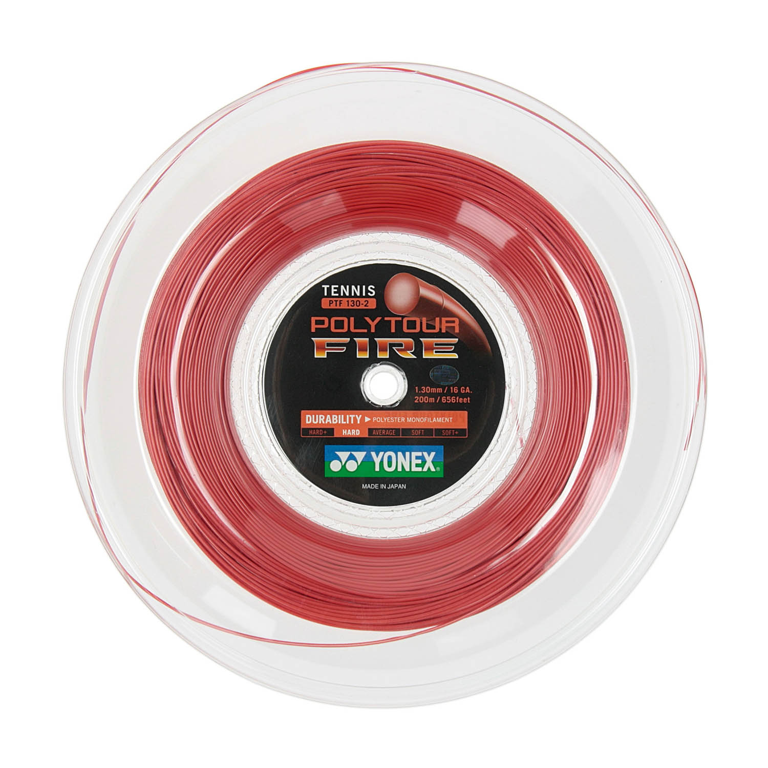 Yonex PolyTour Fire 1.30 200 m Reel - Red
