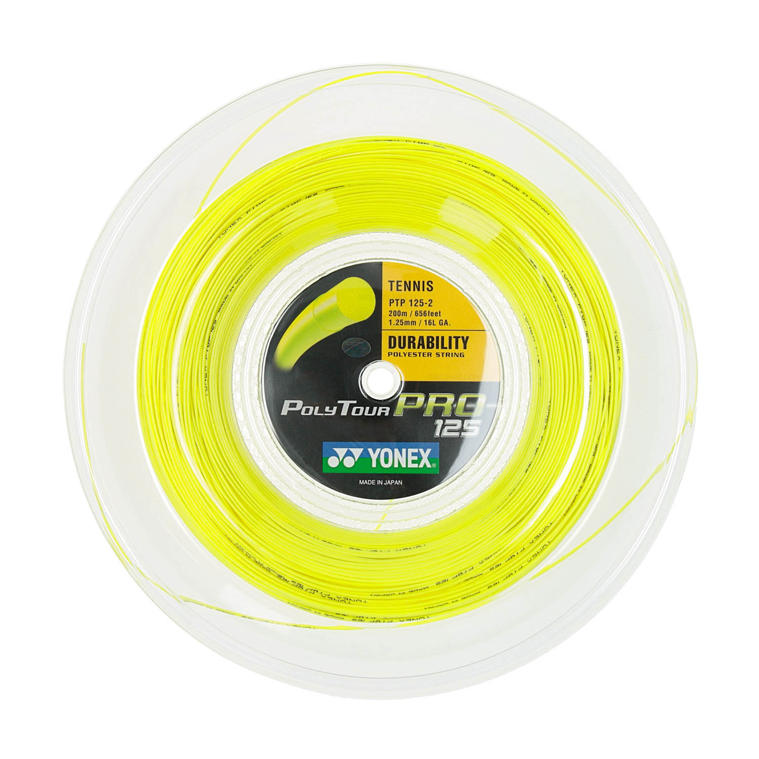 YONEX POLYTOUR PRO 125 1.25mm 200m 16L Tennis String Yellow Reel PTP125-2 