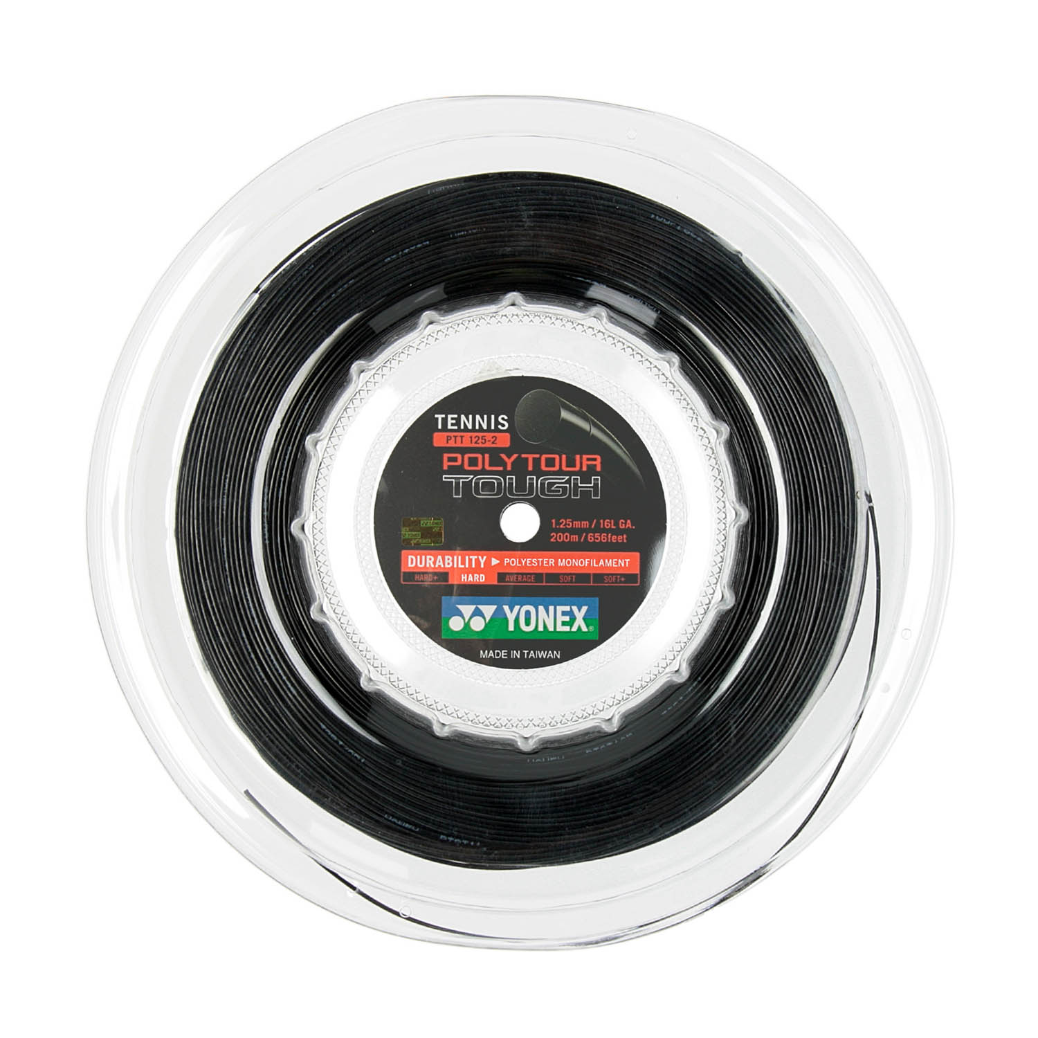 Yonex PolyTour Tough 1.25 200 m Reel - Black