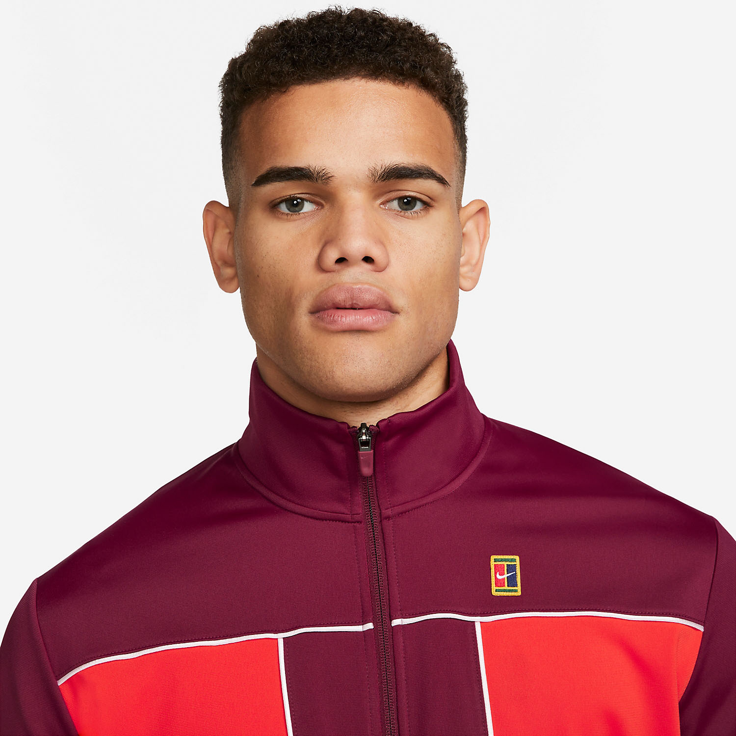 Nike Heritage Men s Tennis Jacket Dark Beetroot Habanero Red
