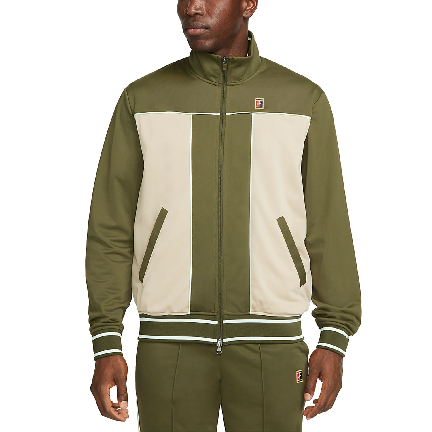 Nike Heritage Men s Tennis Jacket Rough Green Sesame Mint Foam