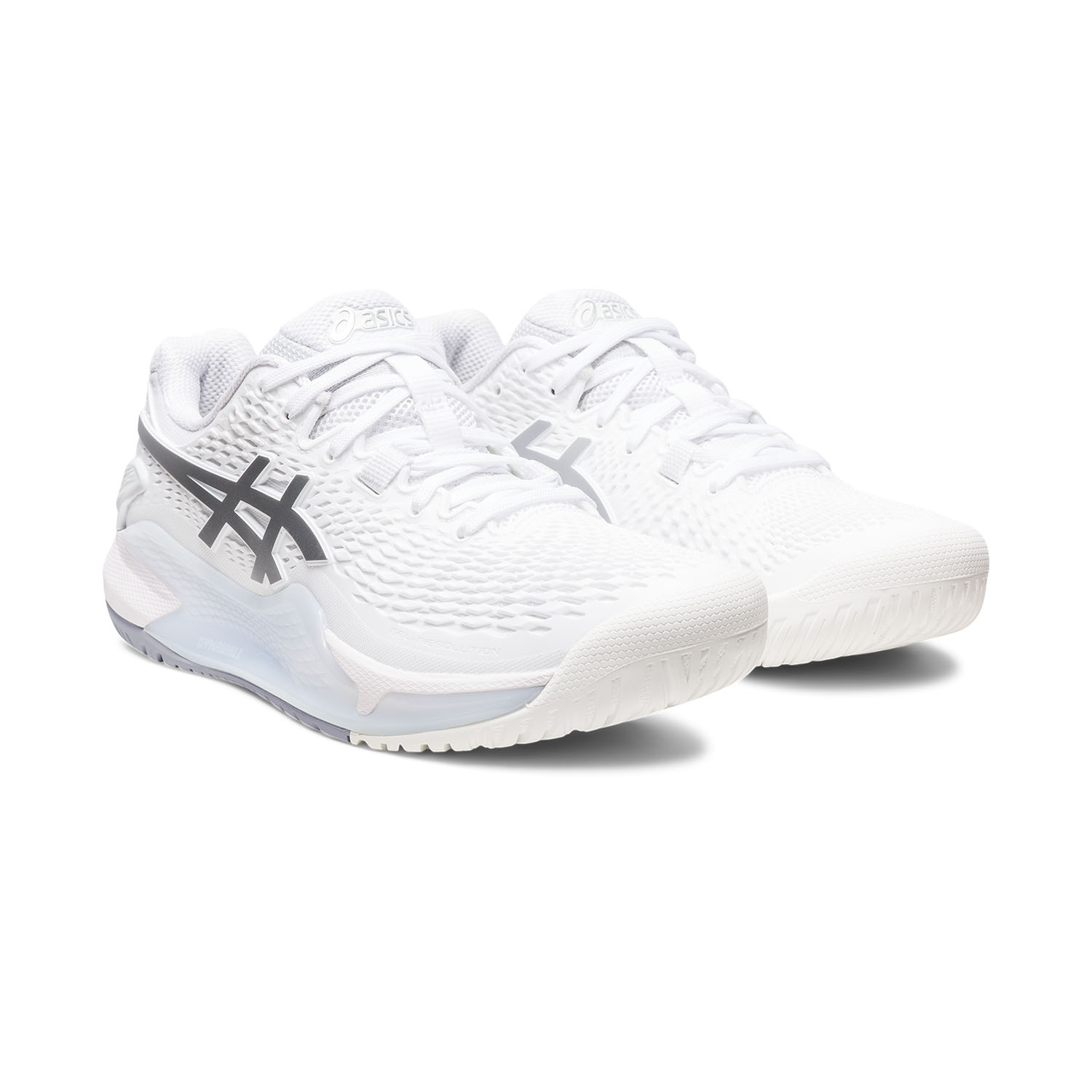 ASICS GEL RESOLUTION 9 28cm OC WIDE 白 Asics Gel Resolution 9 Women's Tennis Shoes - White/Pure Silver