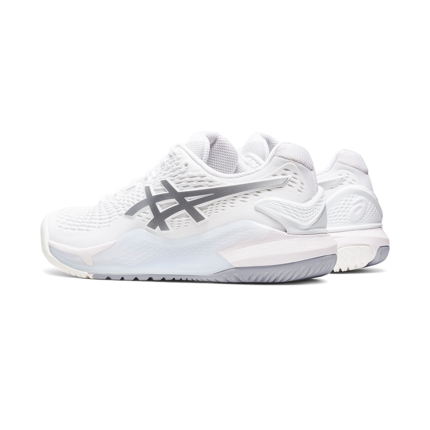 Asics Gel Resolution 9 Women's Tennis Shoes - White/Pure Silver