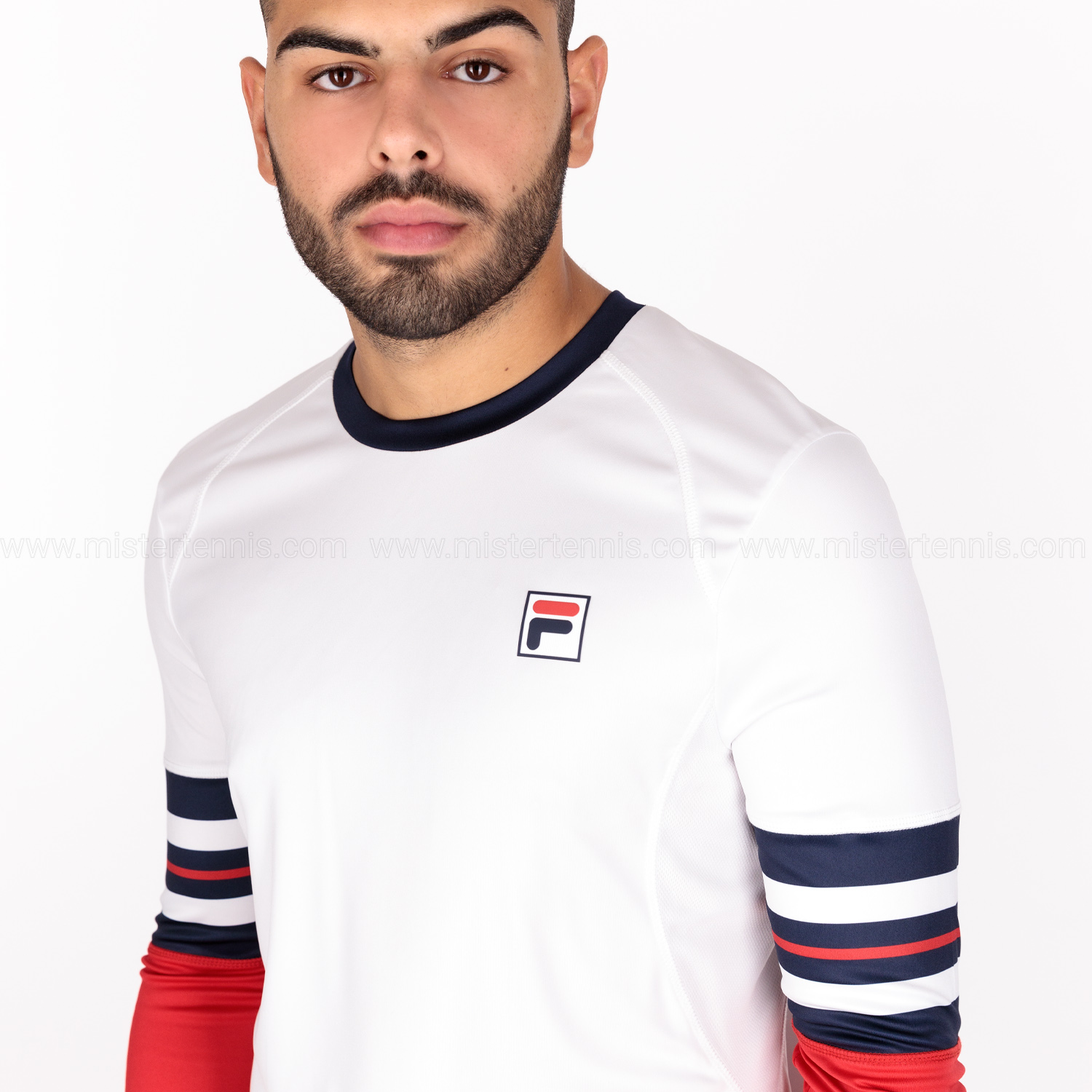 Fila Tom Men s Tennis Shirt White Navy Comb