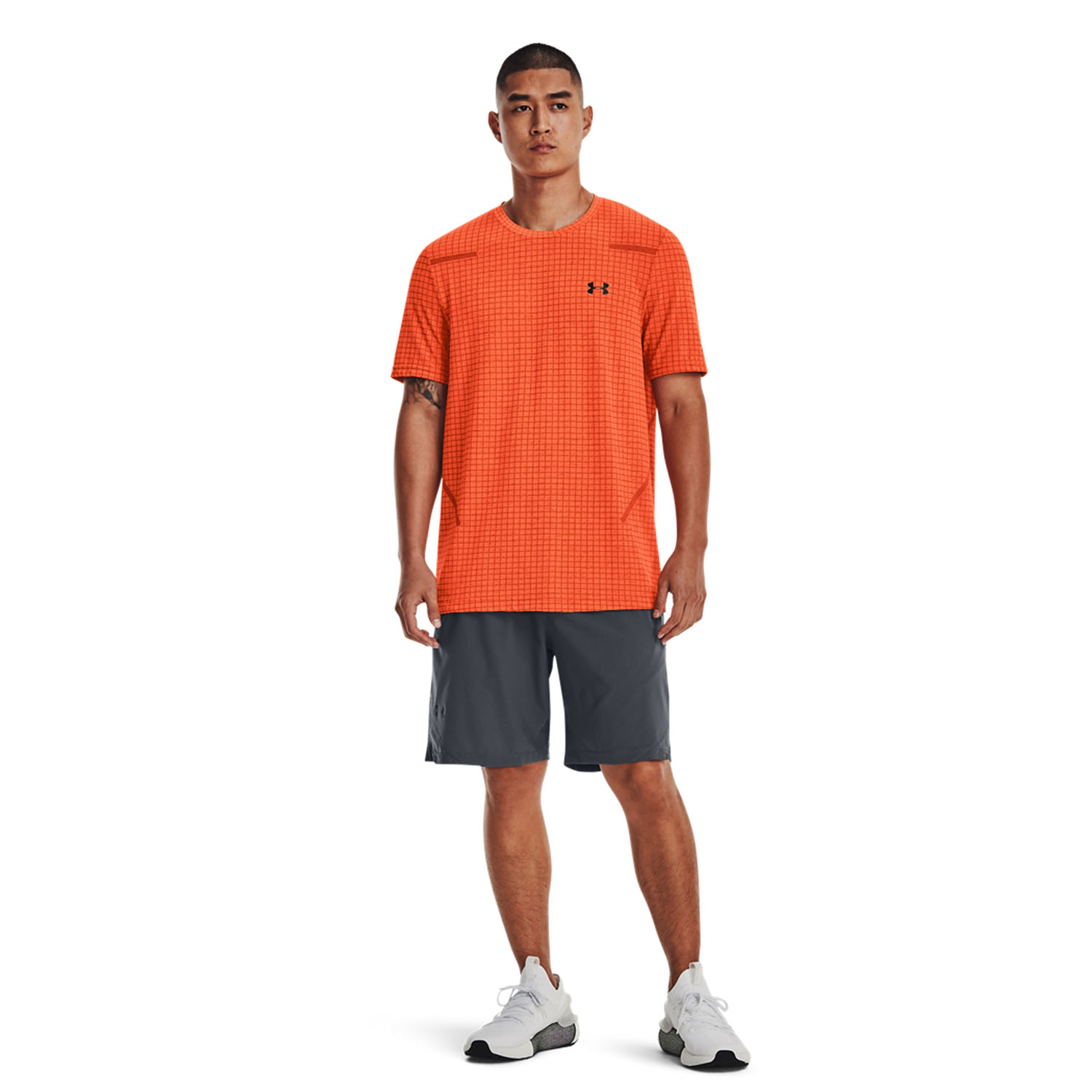 Under Armour Seamless Grid Camiseta - Orange Blast/Black