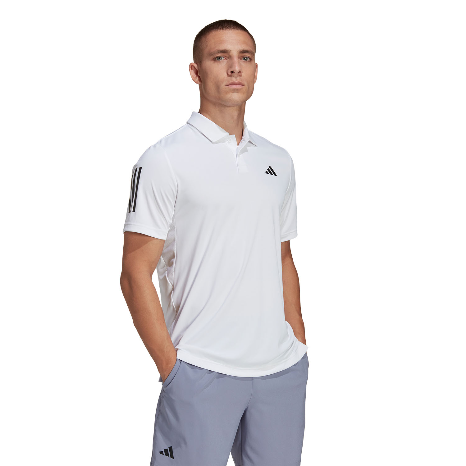 adidas Club 3 Stripes Polo - White