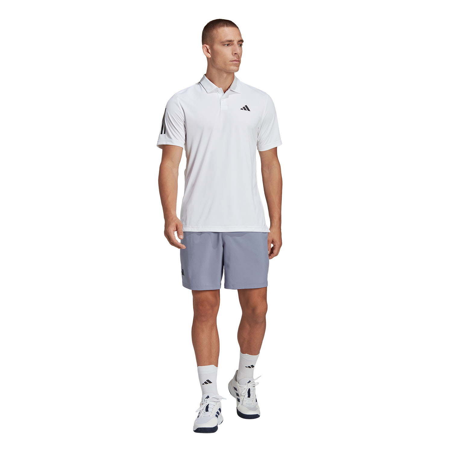 adidas Club 3 Stripes Men's Tennis Polo - White