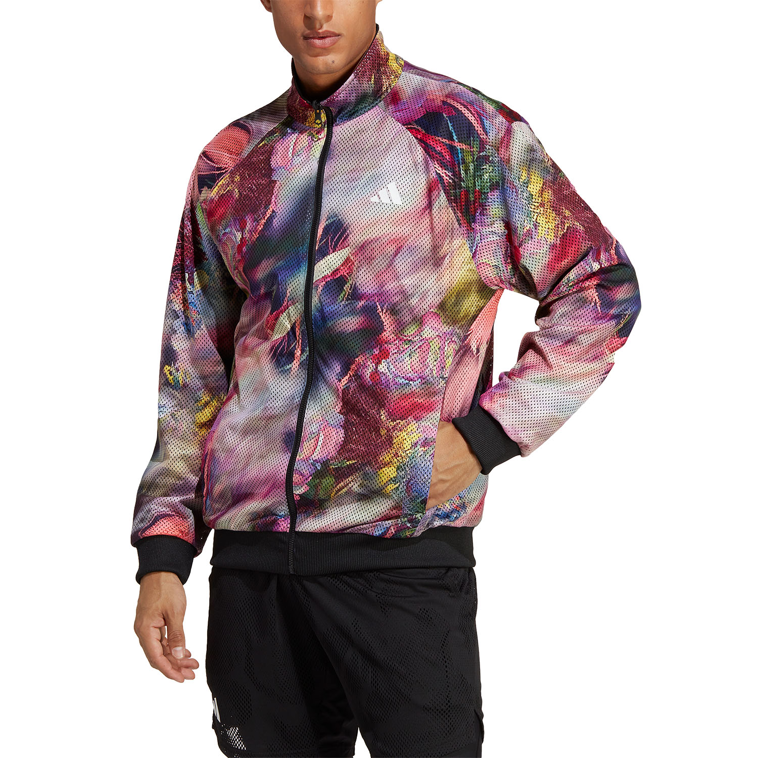 adidas Melbourne Stretch Woven Jacket - Black/Multicolor