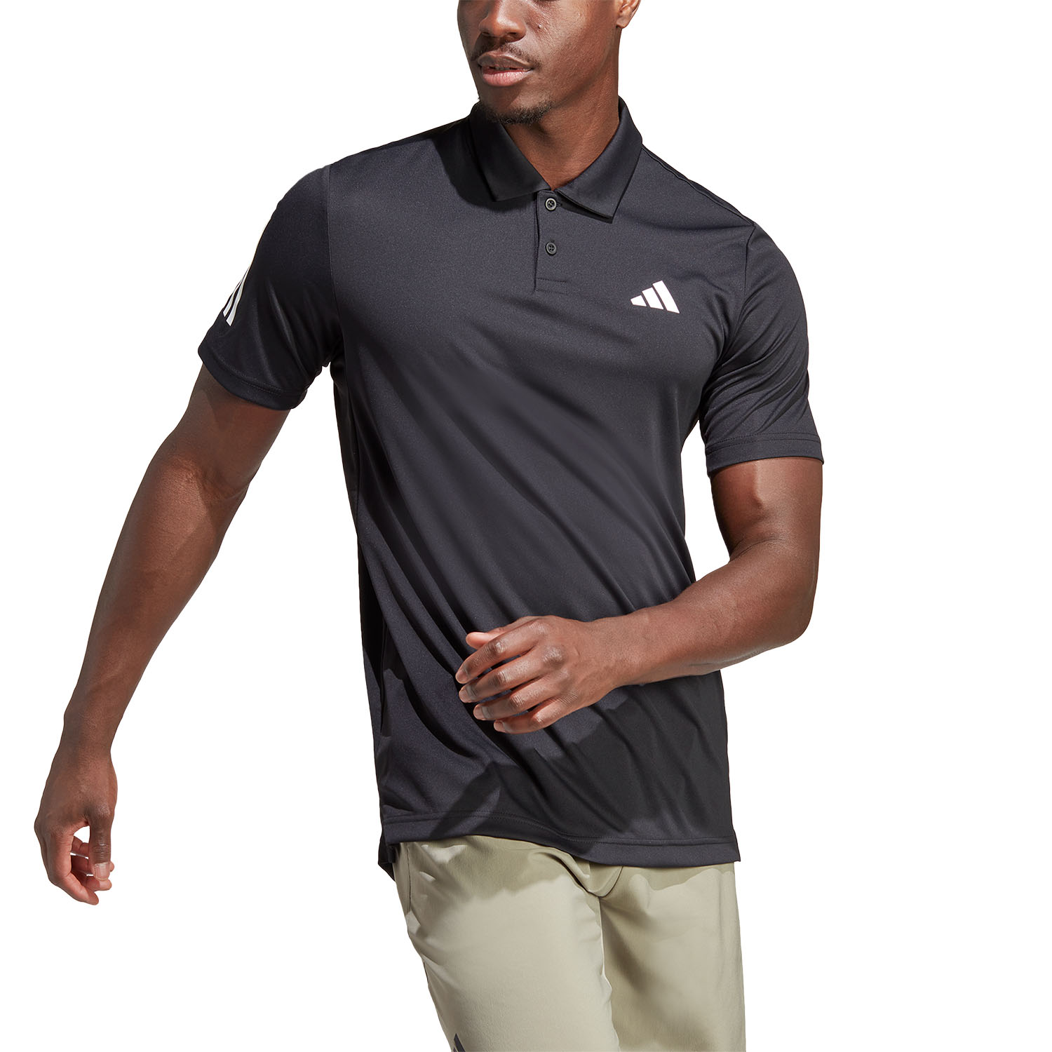 adidas Club 3 Stripes Polo da Tennis Uomo Black