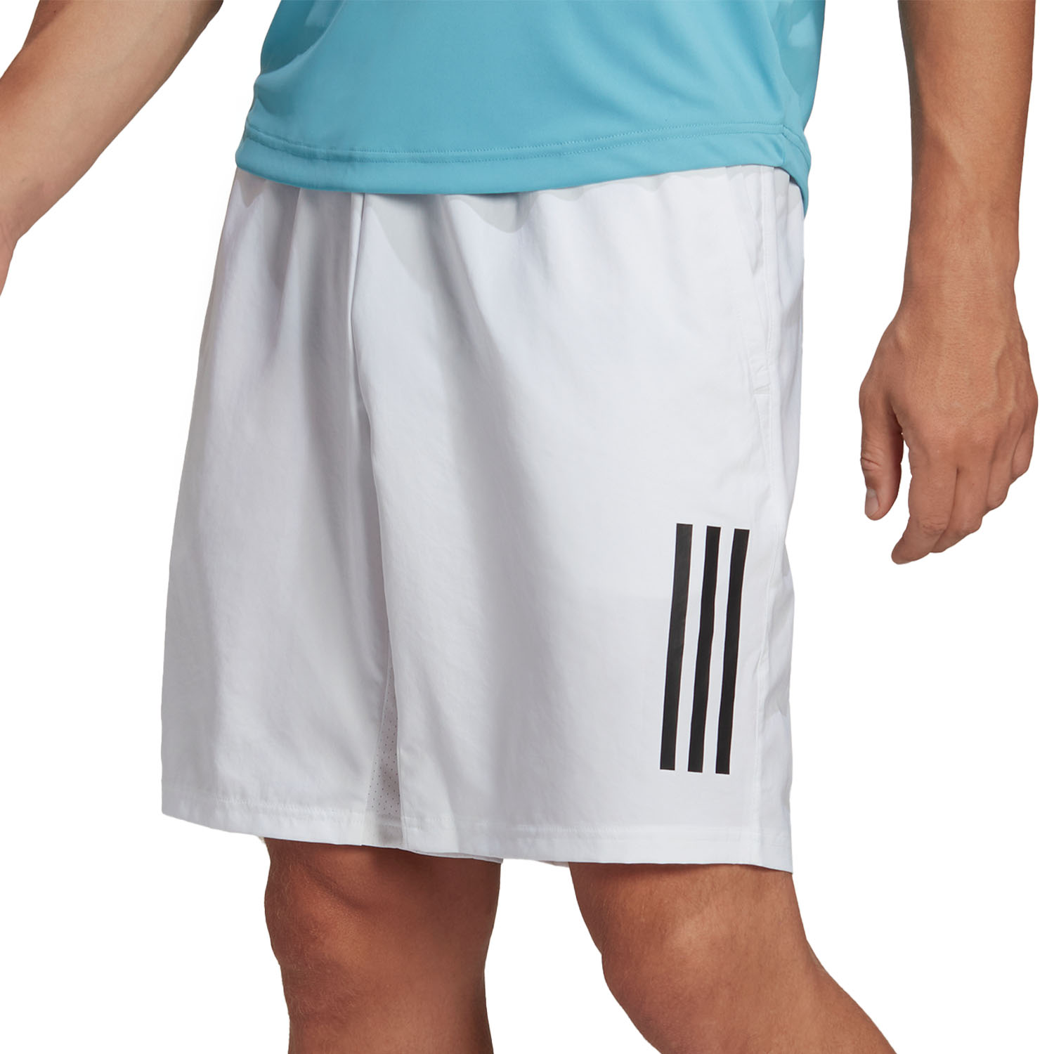 adidas Club 3 Stripes 8in Shorts - White