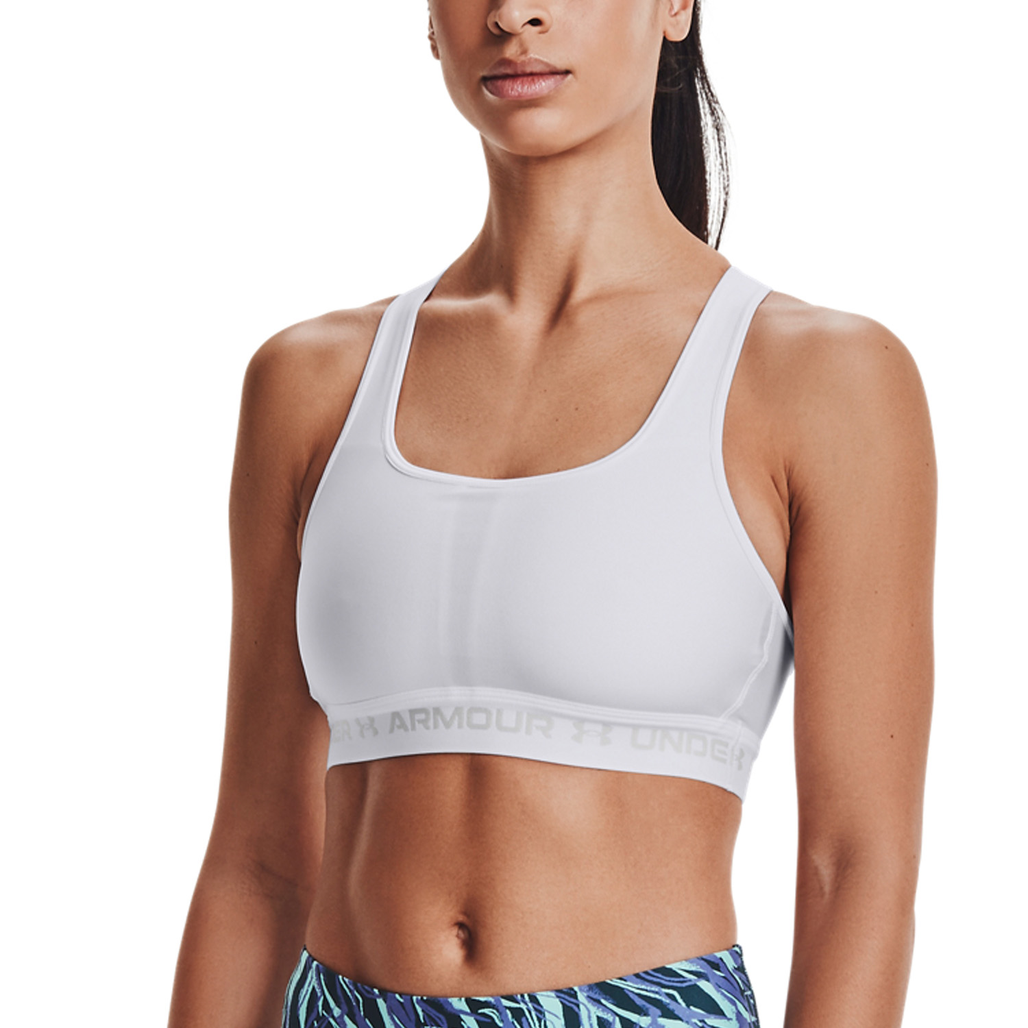 Under Armour Crossback Mid Reggiseno Sportivo - White