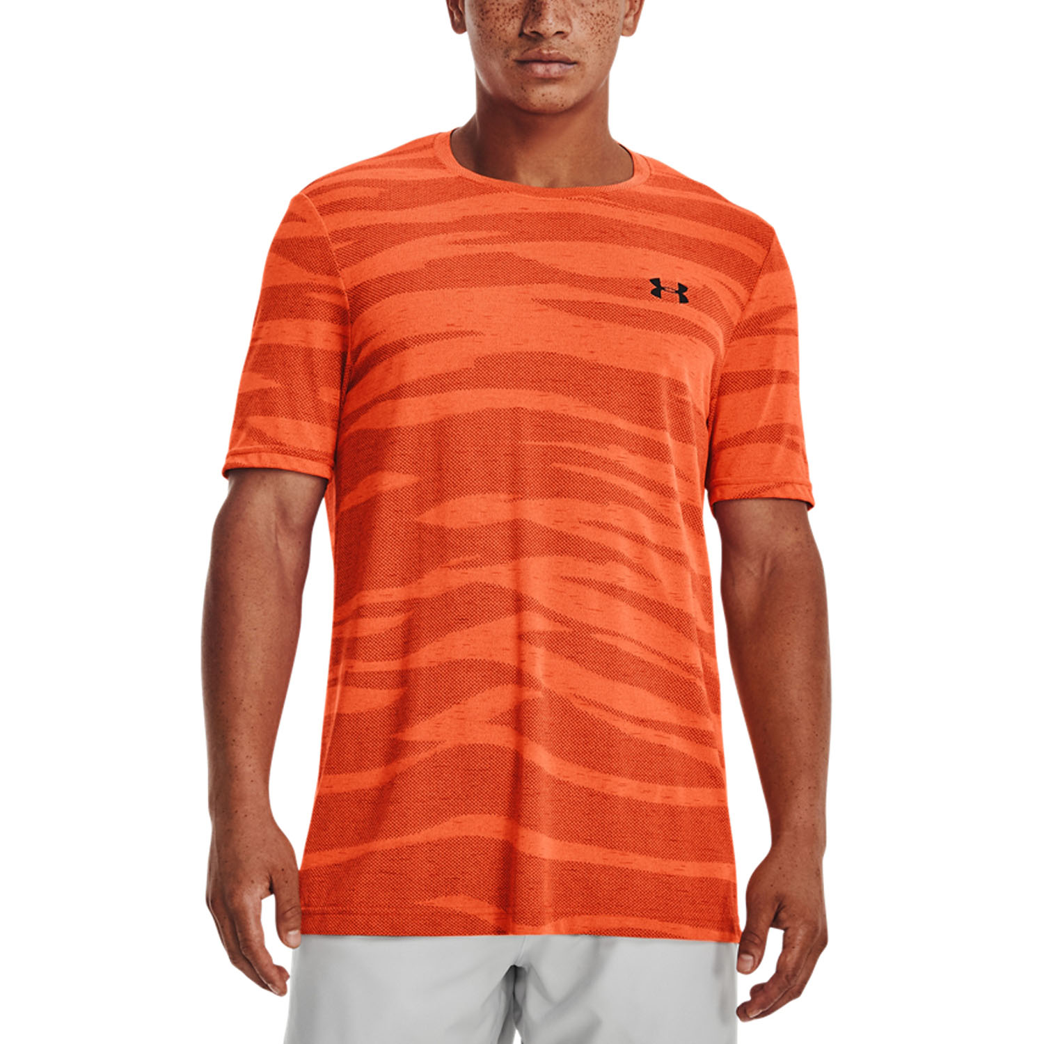 Under Armour Seamless Wave T-Shirt - Orange Blast/Black