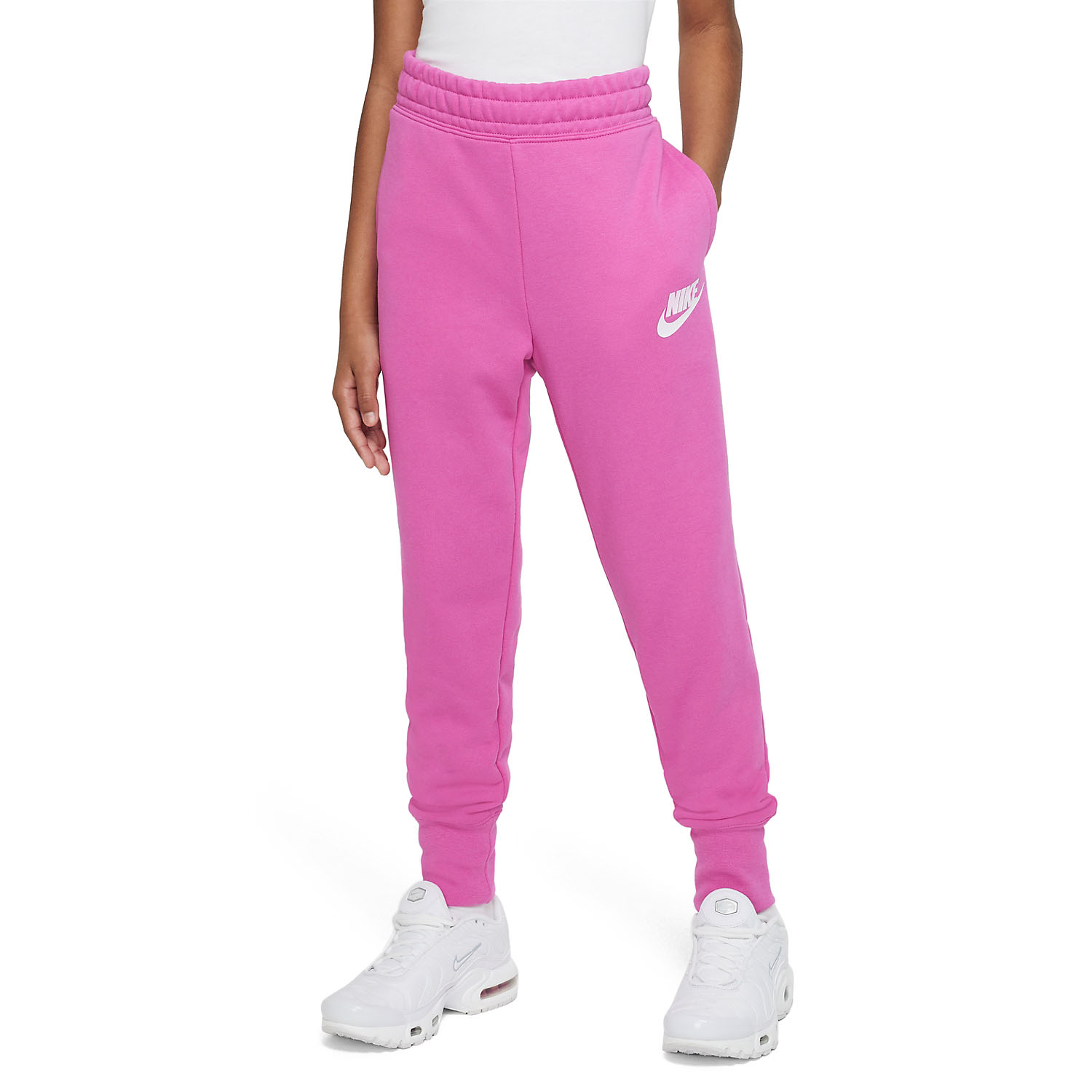 Nike Club Logo Pantalones Niña - Active Fuchsia/White