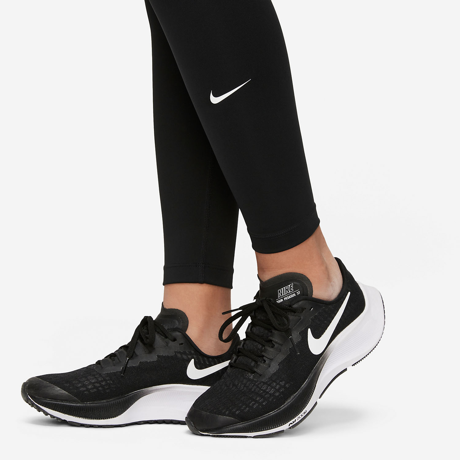 Nike Dri-FIT One Girl's Tennis Tights - Black/White