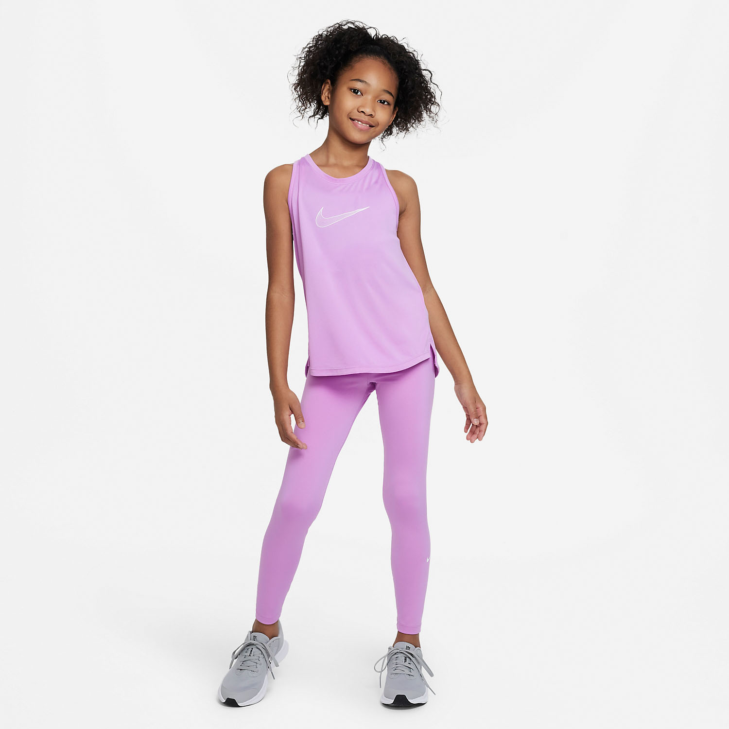 Nike Dri-FIT One Girl\'s Tennis Tights - Rush Fuchsia/White