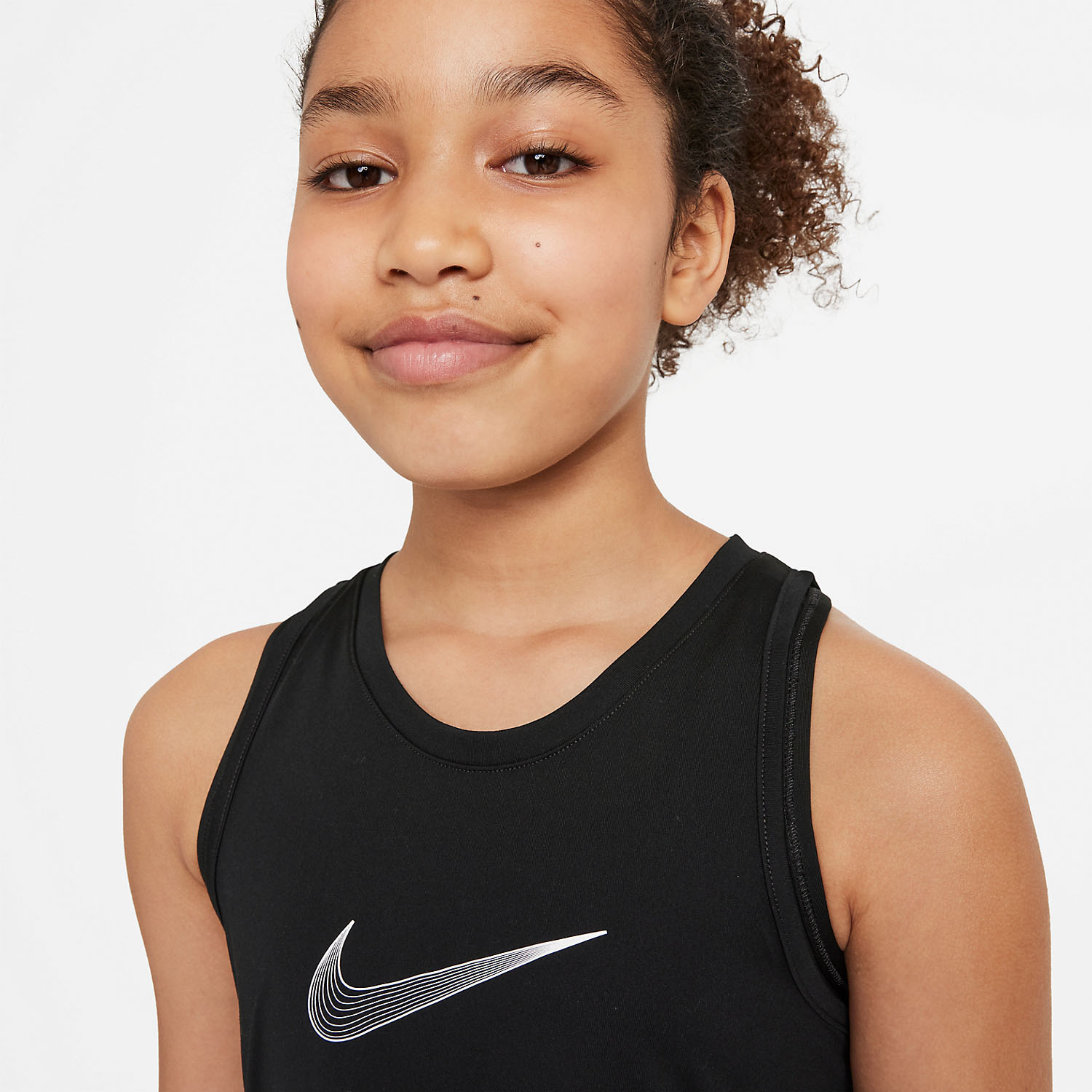 Nike Dri FIT One Girl s Tennis Tank Black White