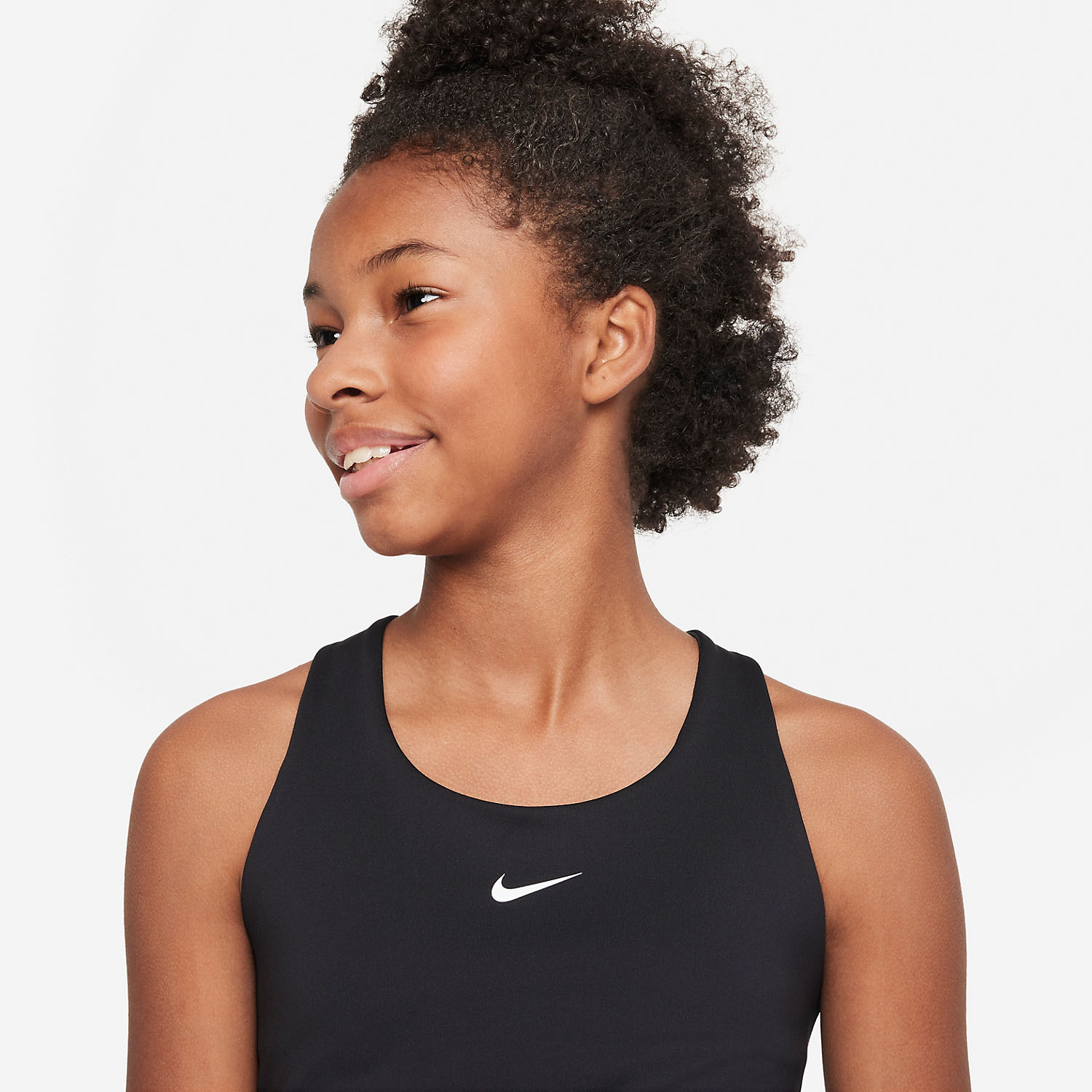 Nike Dri-FIT Swoosh Girl's Tennis Tank - Black/White