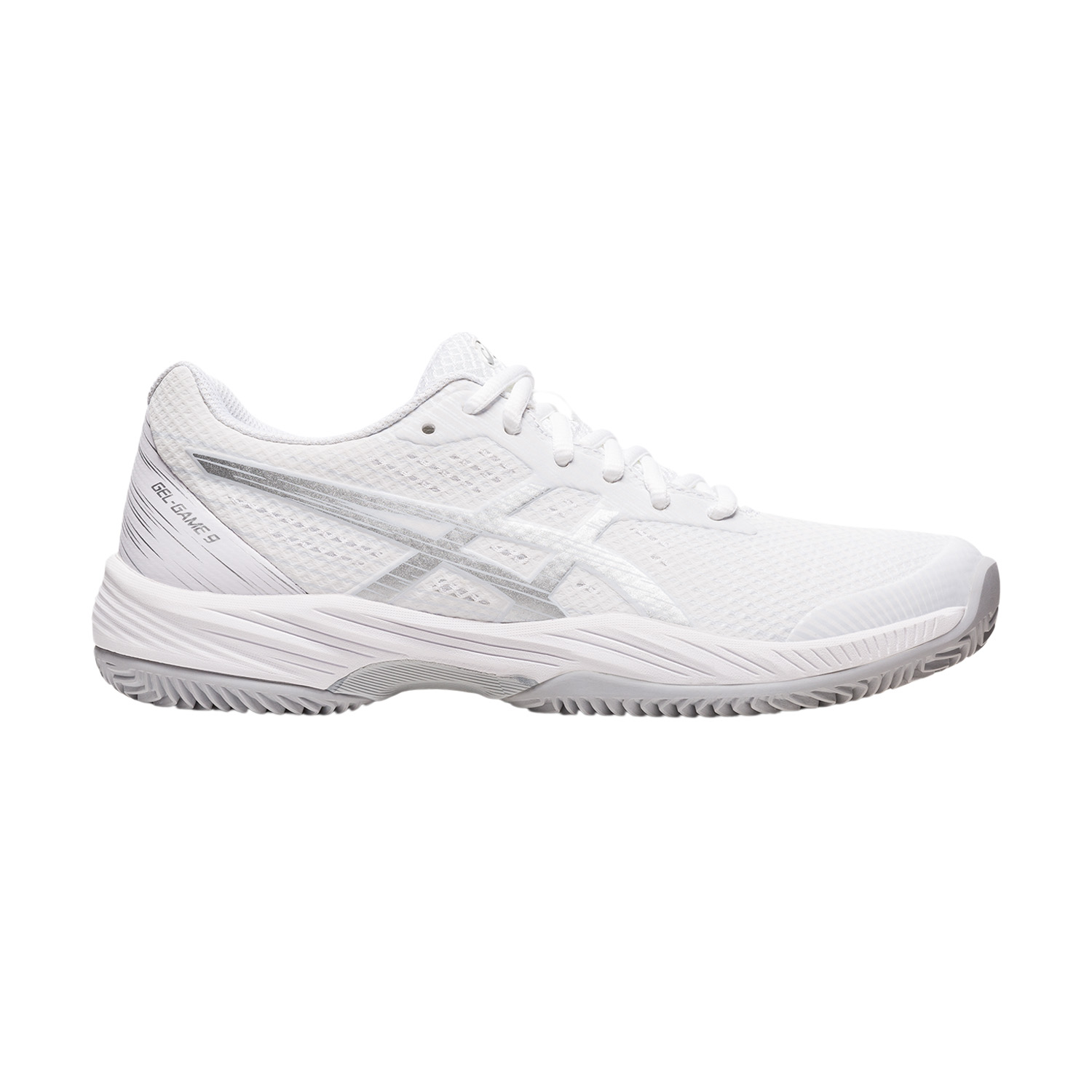 Asics Gel Game 9 Clay/OC Women's Tennis Shoes - White/Pure Silver
