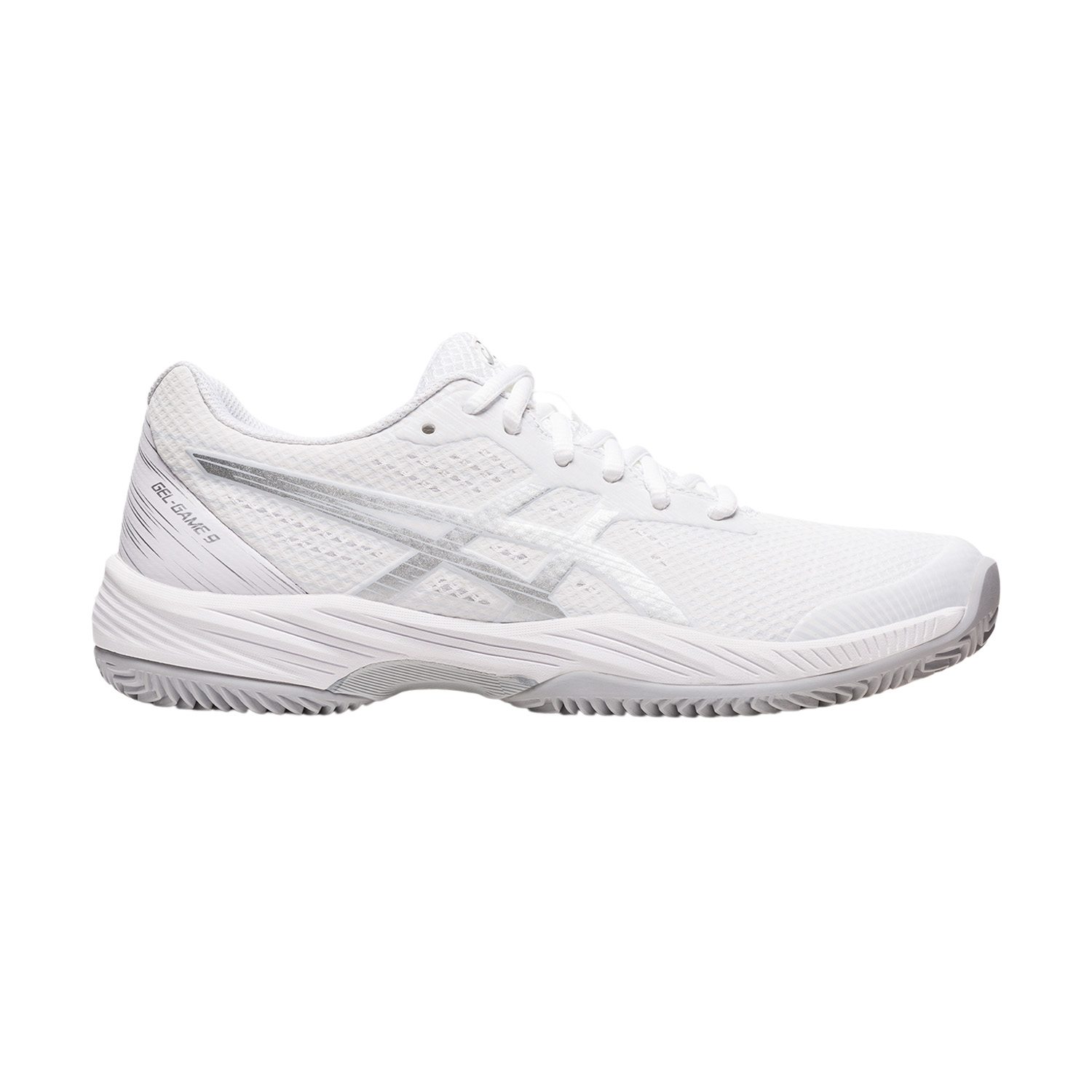 Asics Gel Game 9 Clay/OC Women's Tennis Shoes - White/Pure Silver Asics Gel Game 9 Clay/OC Women's Tennis Shoes - White/Pure Silver