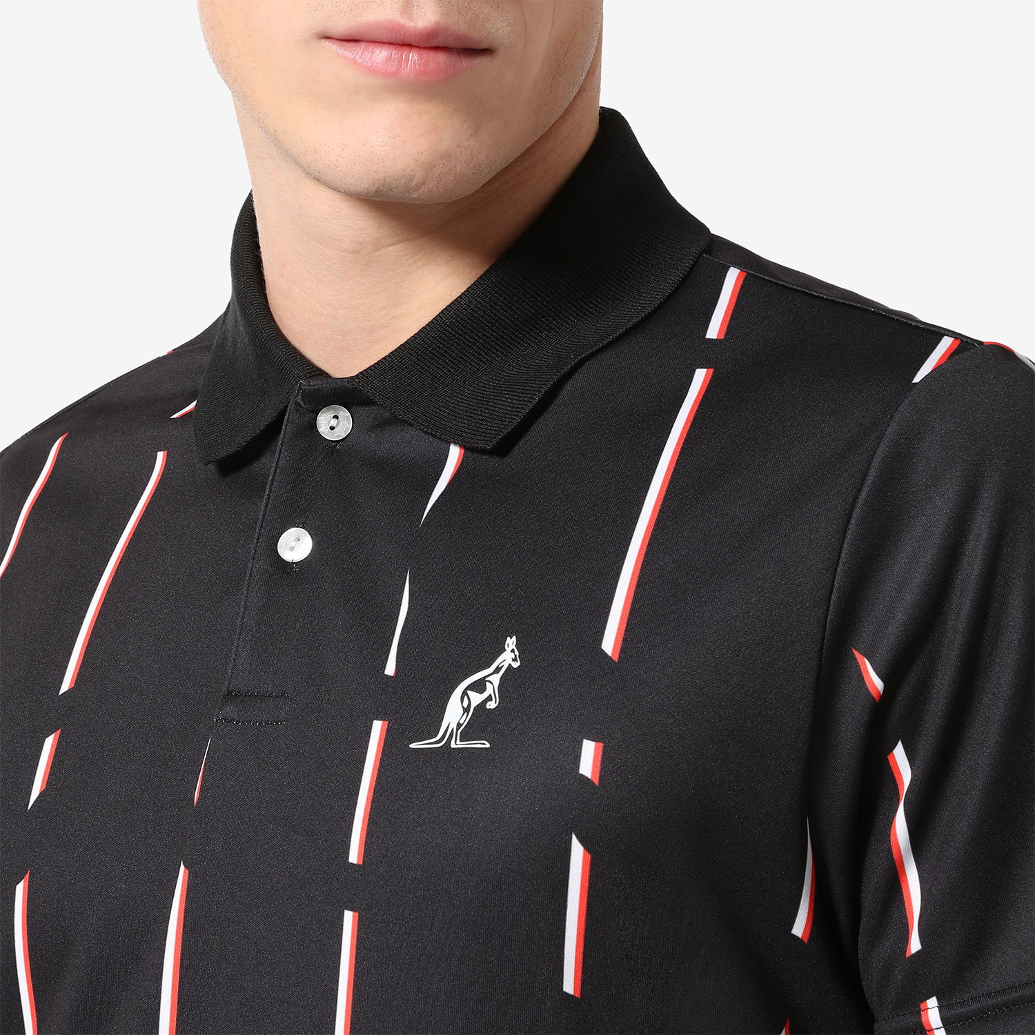 Australian Stripe Ace Polo - Nero