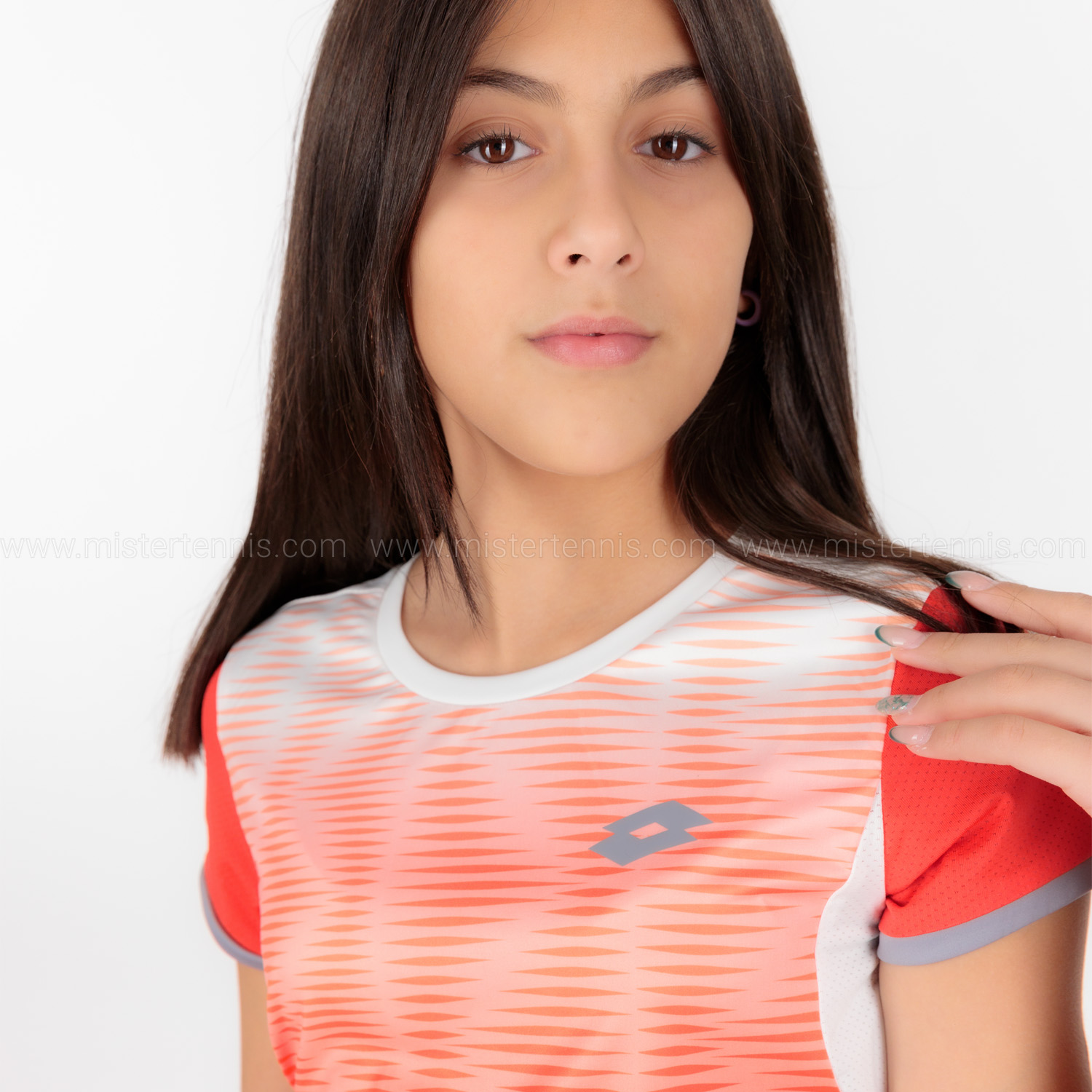 Lotto Top IV 2 T-Shirt Girl - Red Poppy/Bright White