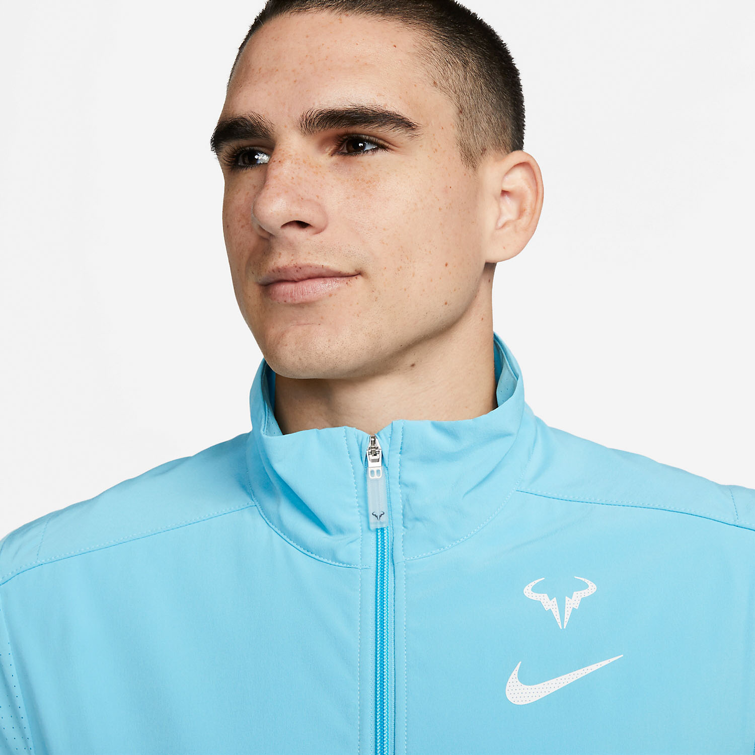 Nike Court Dri FIT Rafa Men s Tennis Jacket Baltic Blue White