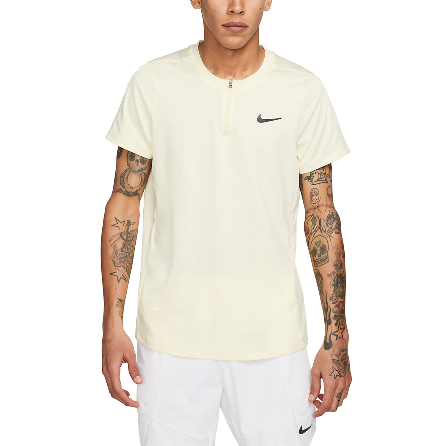 Estado Motel Arenoso Nike Dri-FIT Advantage Polo de Tenis Hombre - Alabaster/Black