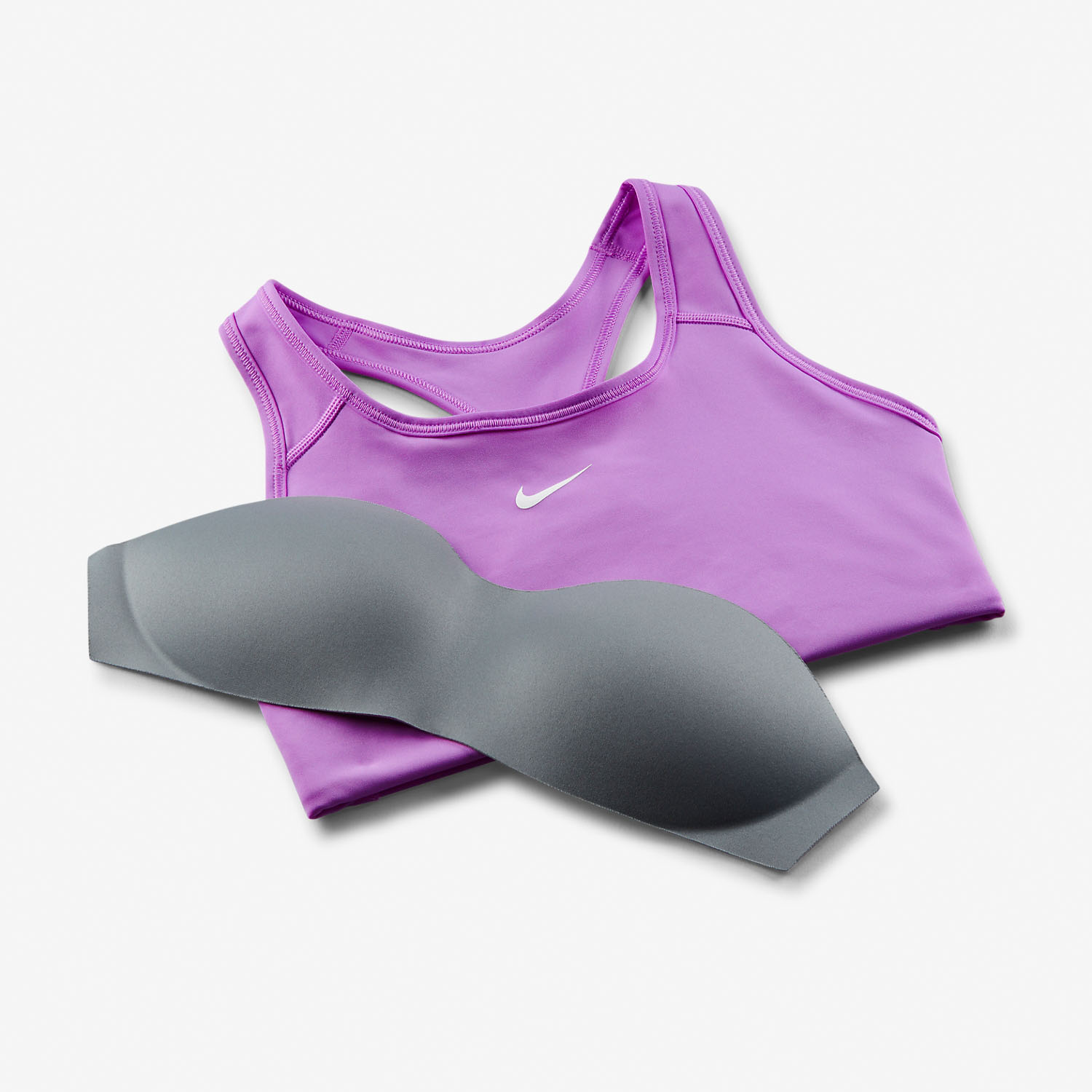 Nike Performance NIKE MED PAD BRA - Medium support sports bra - rush  fuchsia/white/purple 