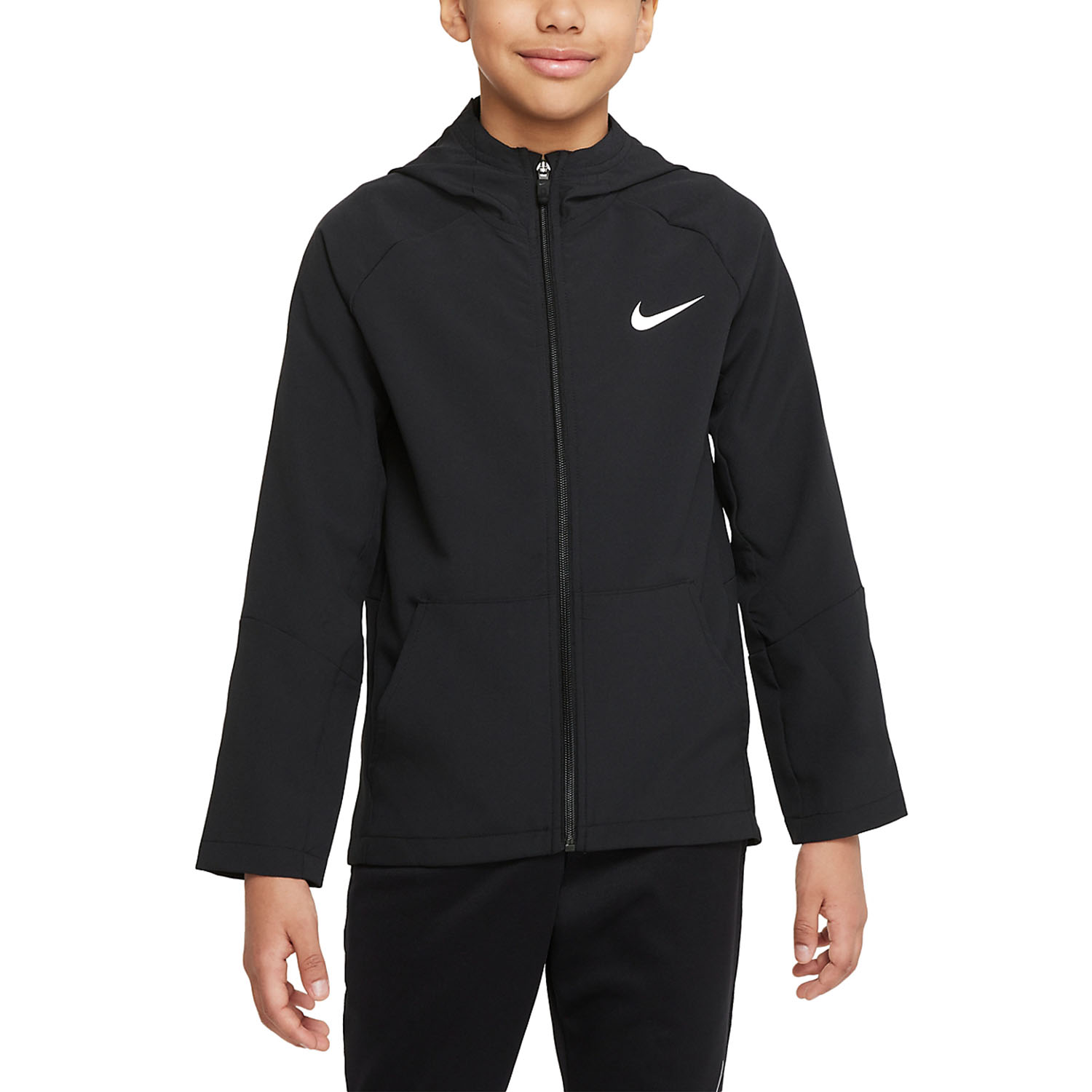 Nike Dri-FIT Woven Chaqueta Niño - Black/White