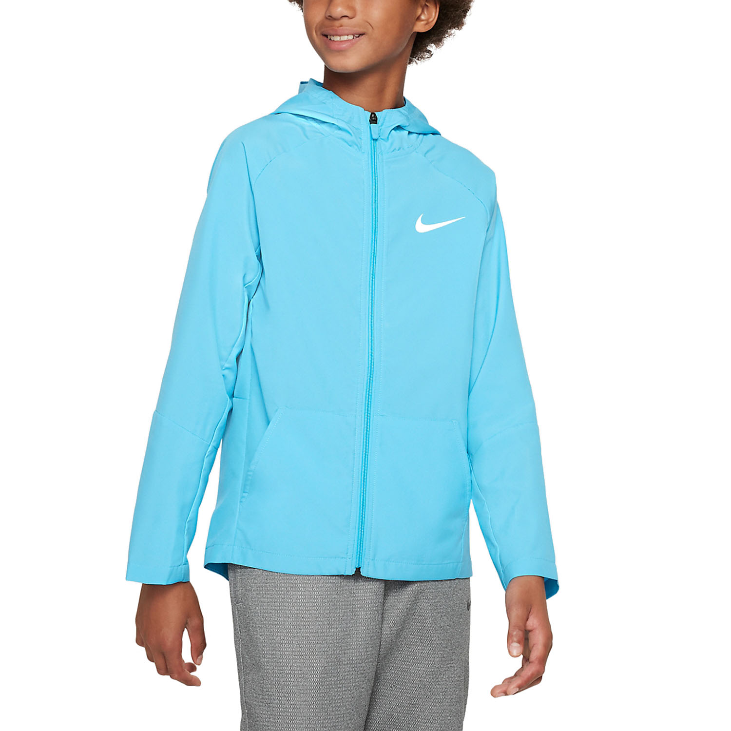 Nike Dri FIT Woven Boy s Tennis Jacket Baltic Blue White