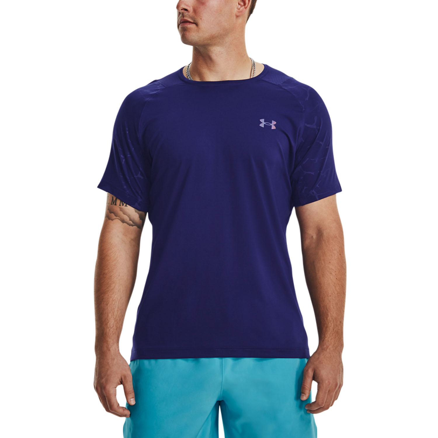 Under Armour Rush Emboss Men's Tennis T-Shirt - Sonar Blue