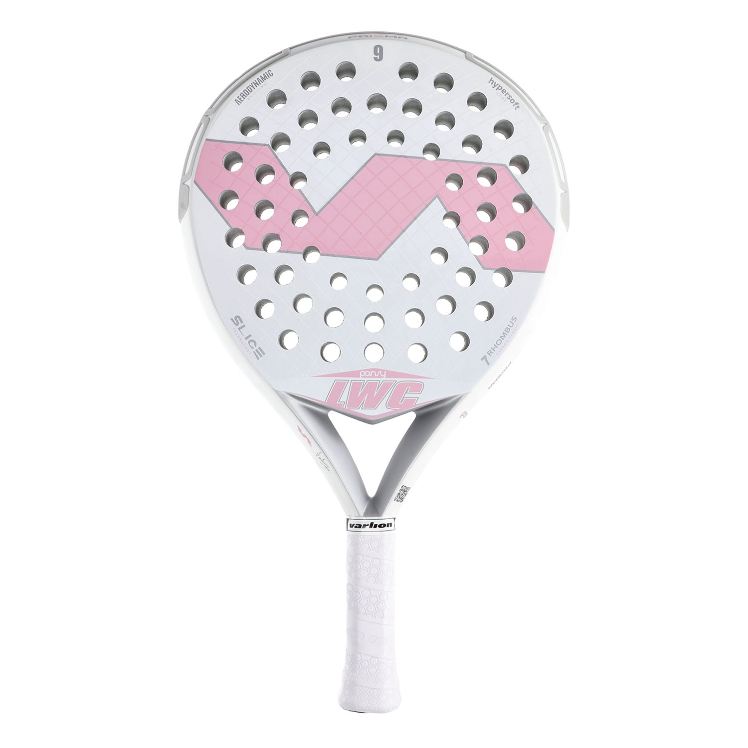 Varlion LW Prisma Carbon 9 Pansy Padel Racket - White/Pink