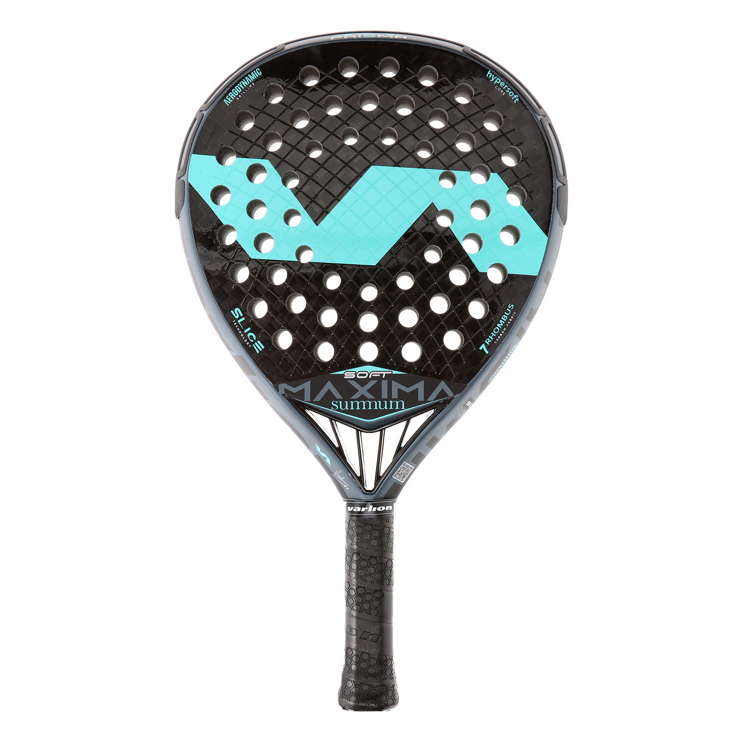 Varlion Maxima Summum Prisma Soft Padel Racket - Black/Turquoise