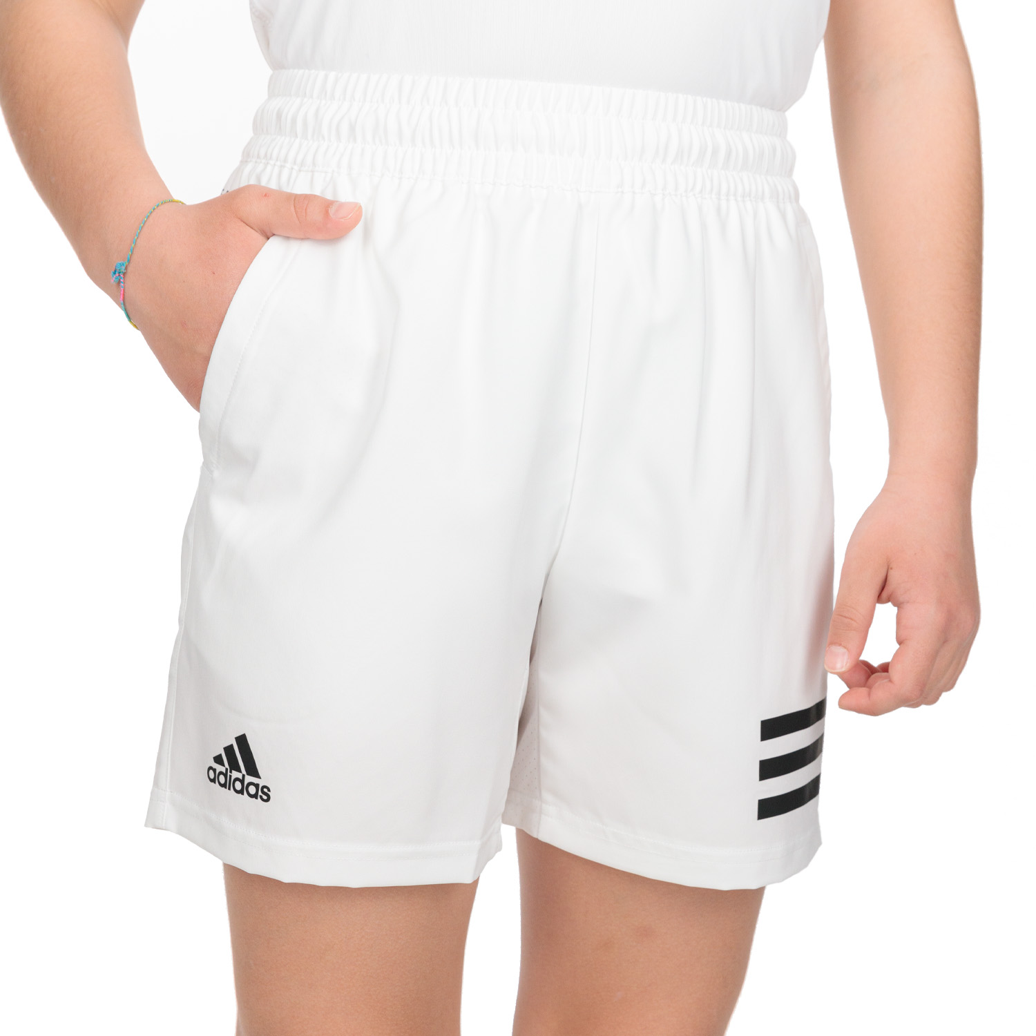 adidas Club 3-Stripe 7in Pantaloncini da Tennis Bambino - White