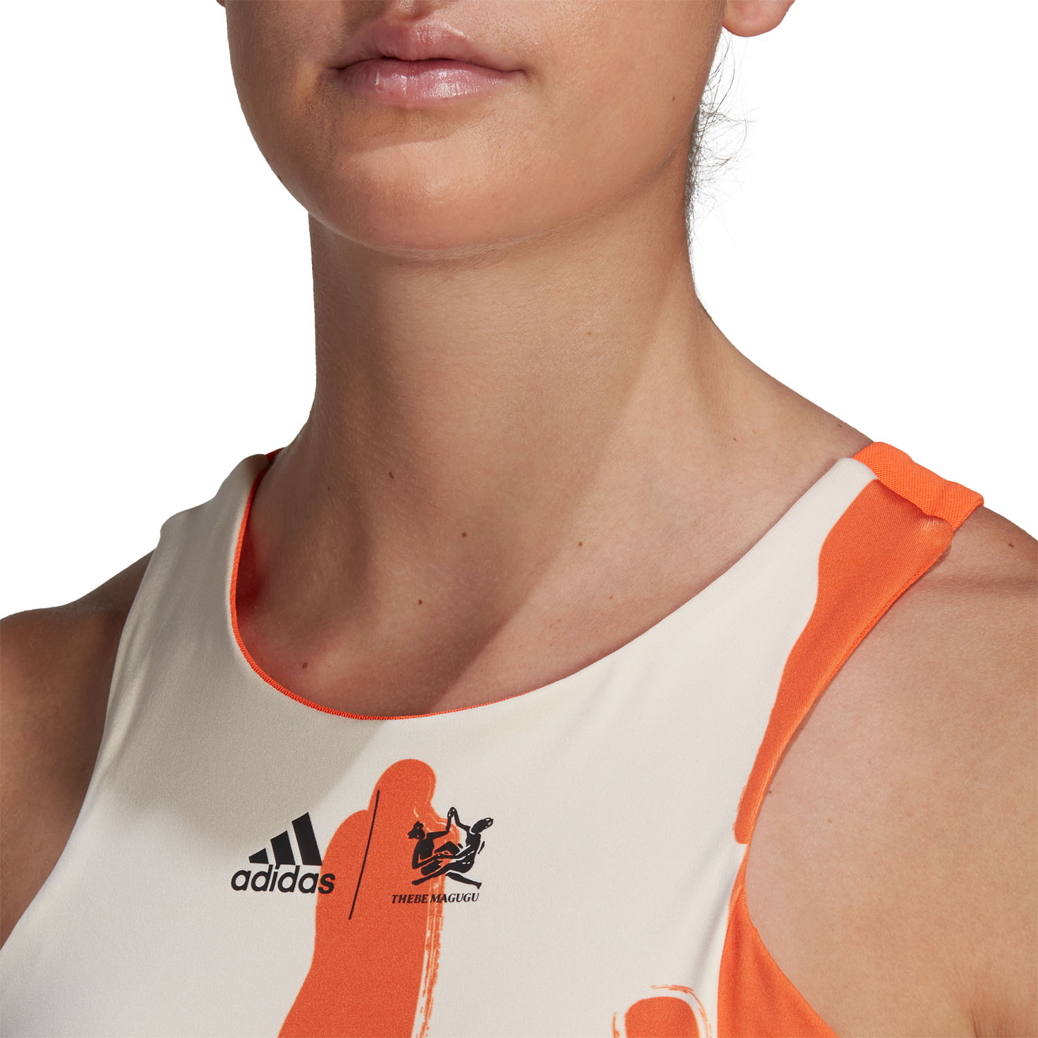 adidas New York Women's Tennis Tank - Ecru Tint/Impact Orange