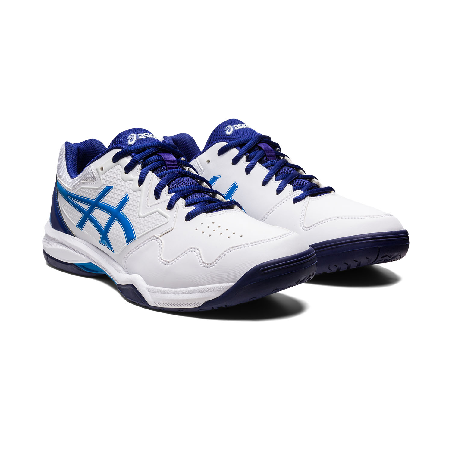Asics Gel Dedicate 7 Men's Tennis Shoes - White/Electric Blue