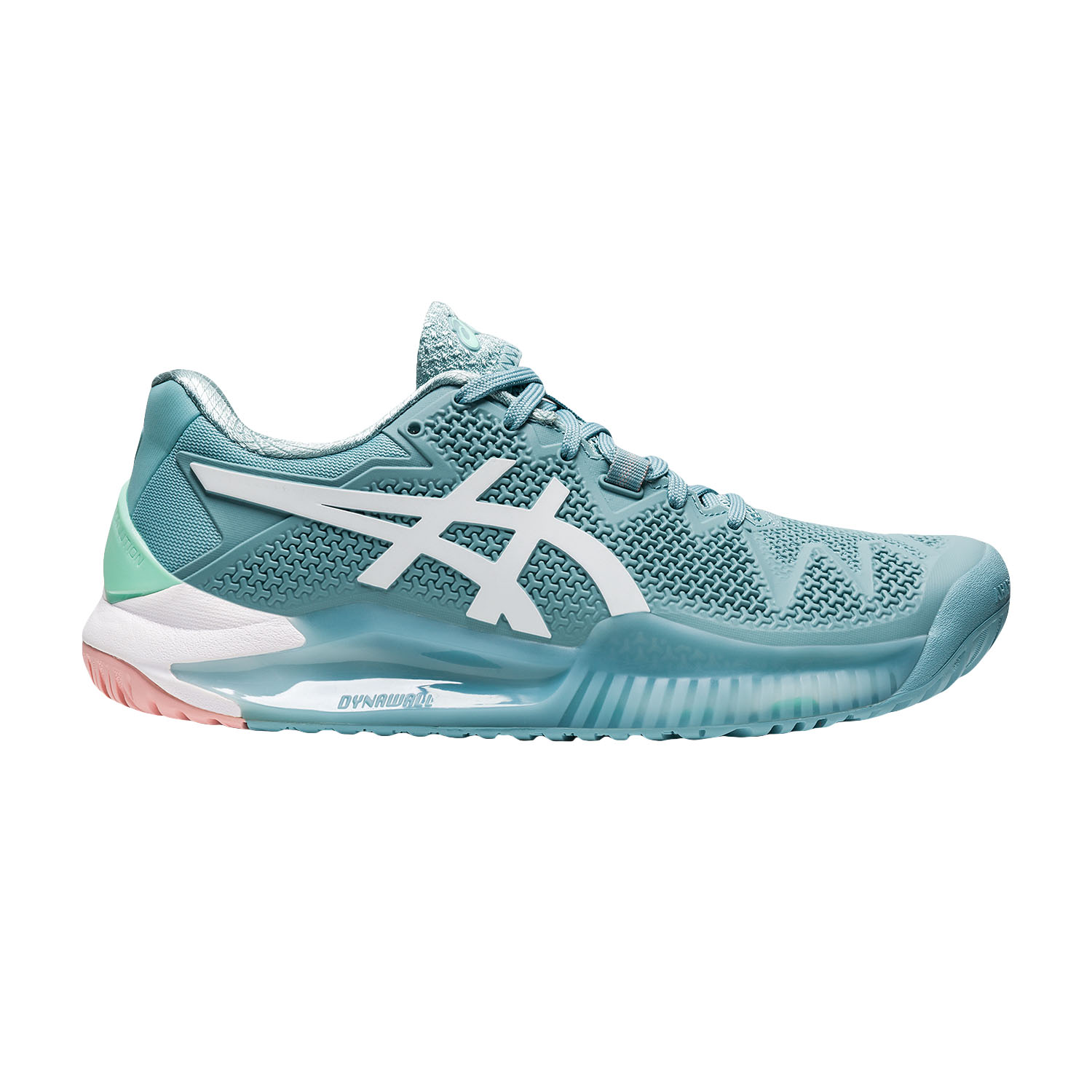 Asics Gel Resolution 8 Women's Tennis Shoes - Smoke Blue/White