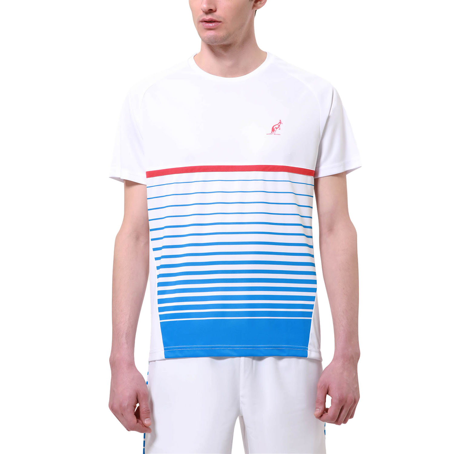 Australian Ace Logo Men's Tennis TShirt Bianco/Rosso