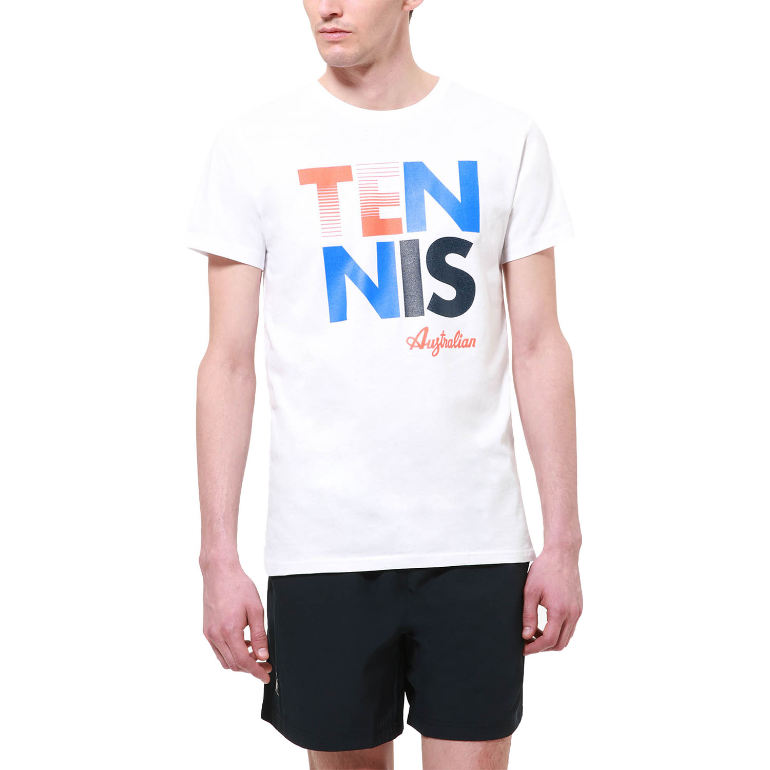 BIANCO Australian T-SHIRT AUSTRALIAN UOMO TENNIS TEMPO LIBERO col 