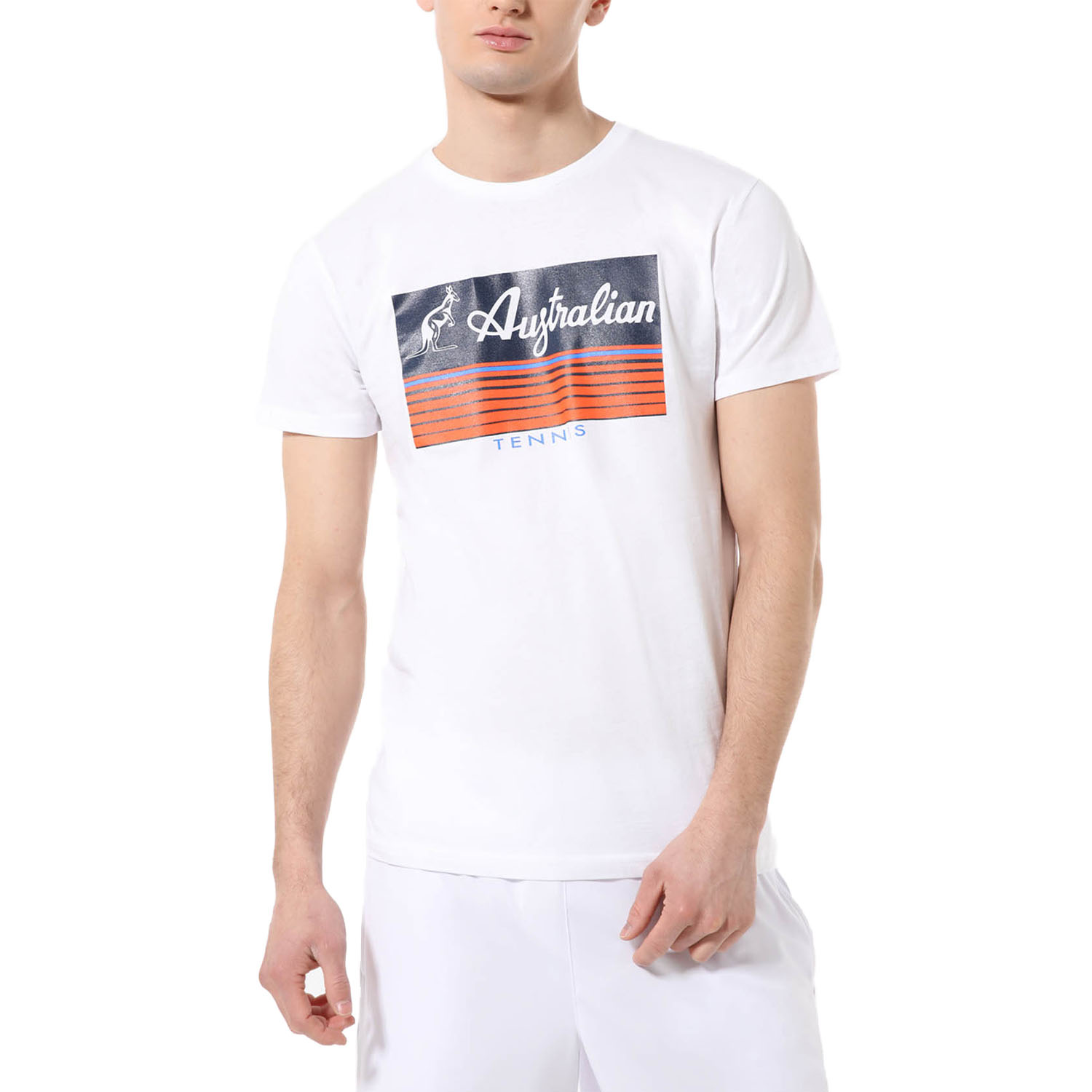 Australian Play Logo Men's Tennis T-Shirt - Bianco