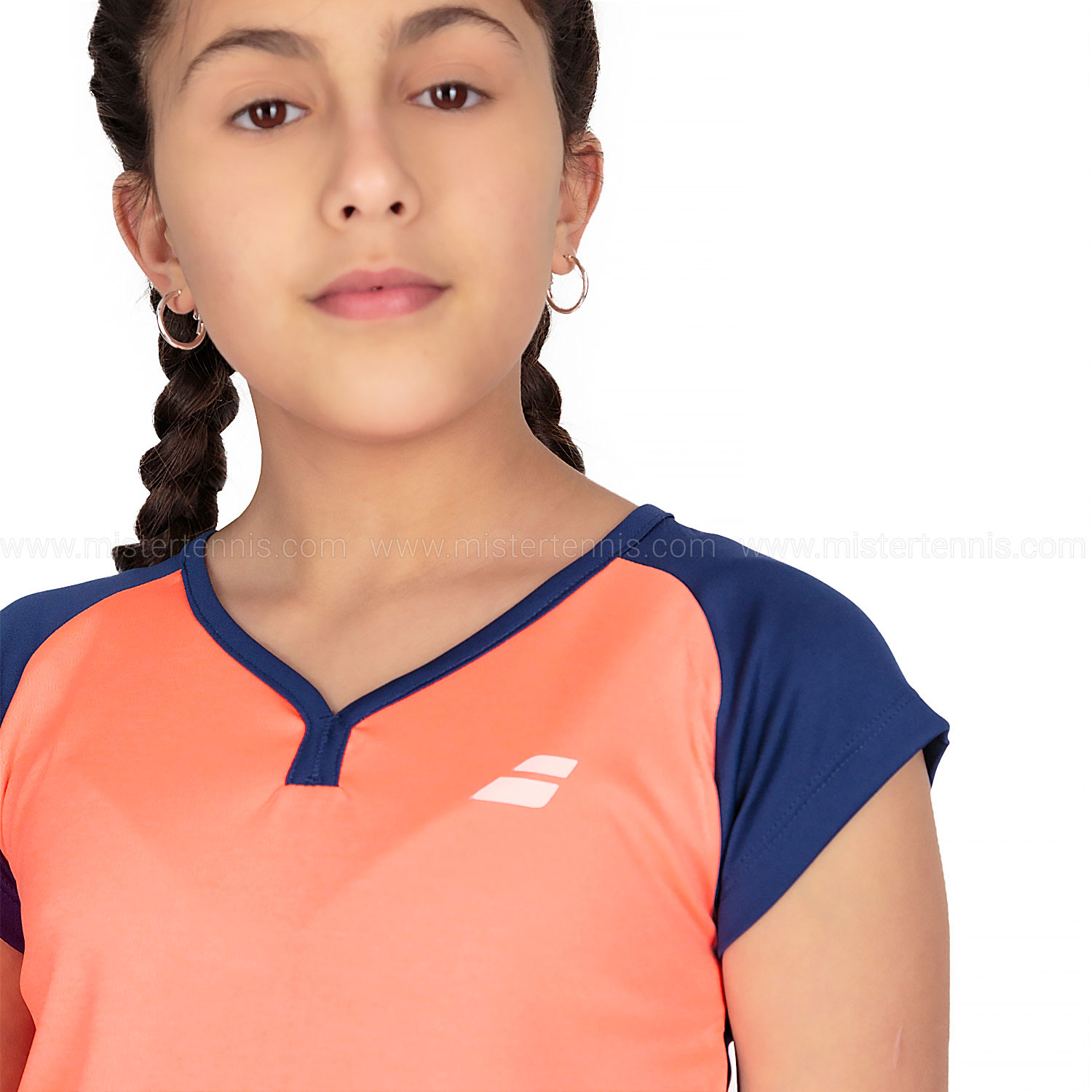 Babolat Play Cap Camiseta Niña - Fluo Strike/Estate Blue