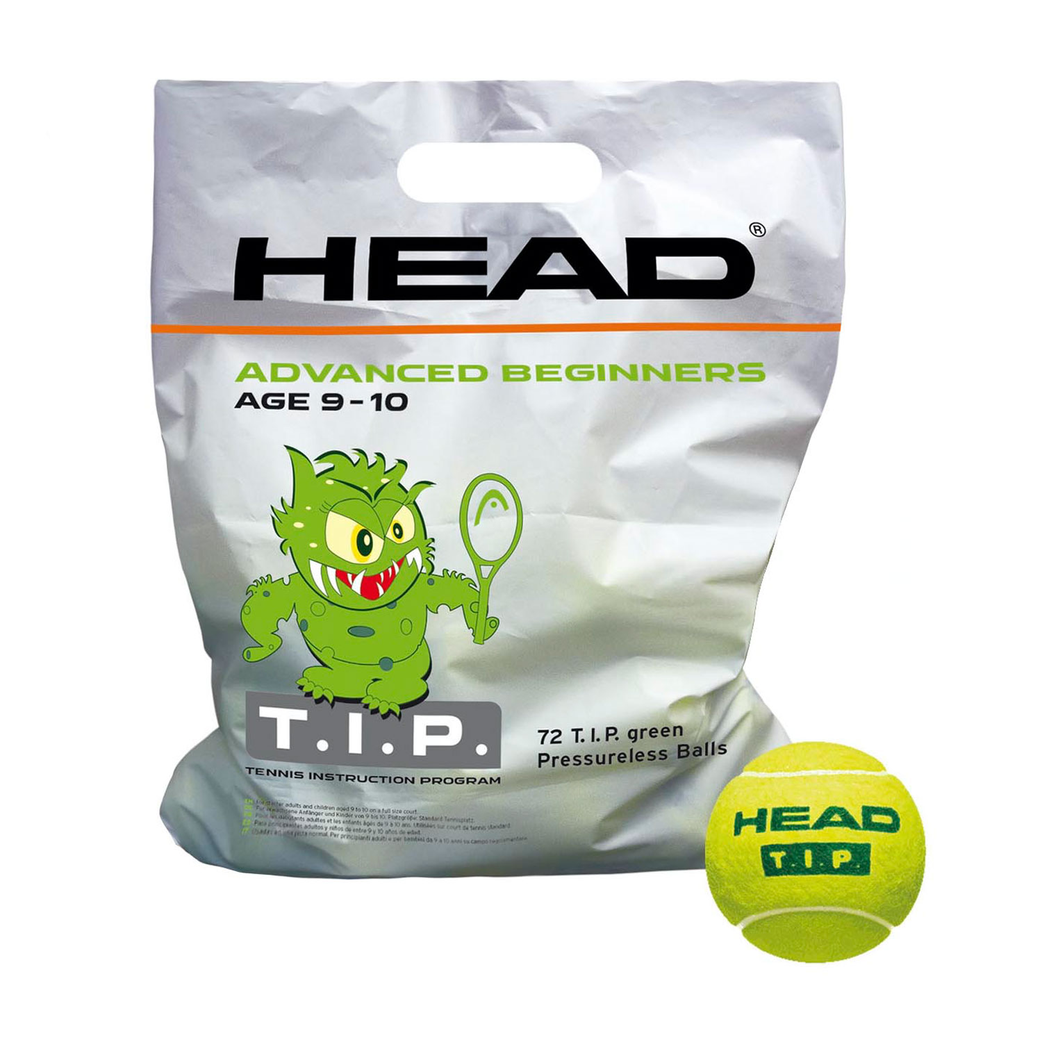 Head T.I.P Green - 72 Balls Pack