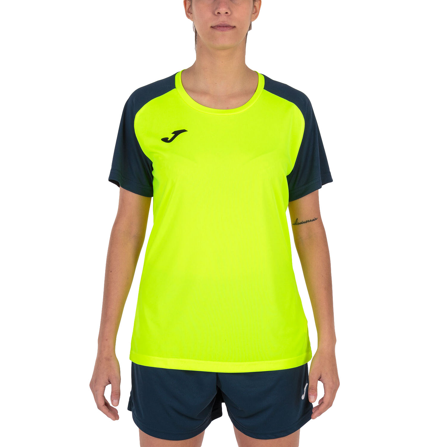 Joma Academy IV T-Shirt - Fluor Yellow/Navy