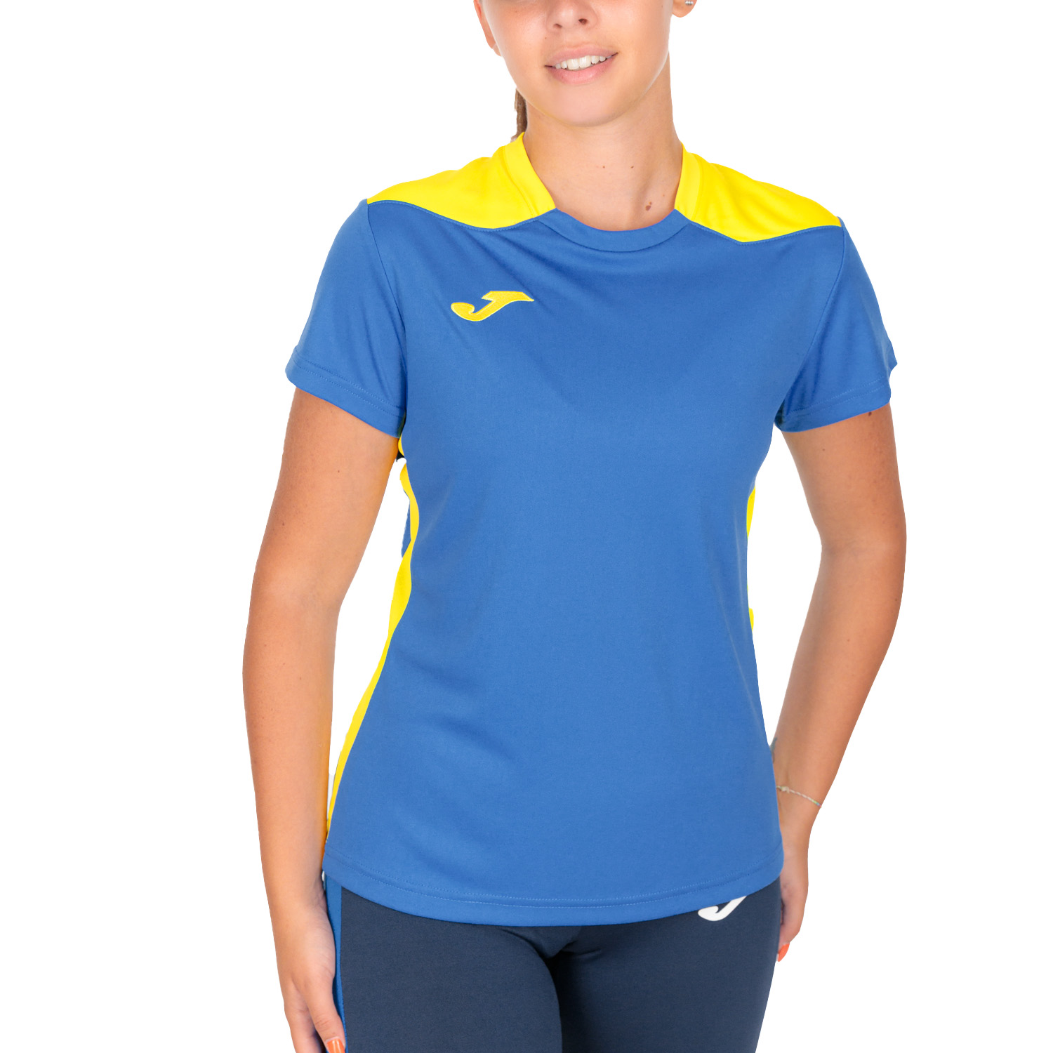 Joma Championship VI Logo Maglietta - Royal/Yellow