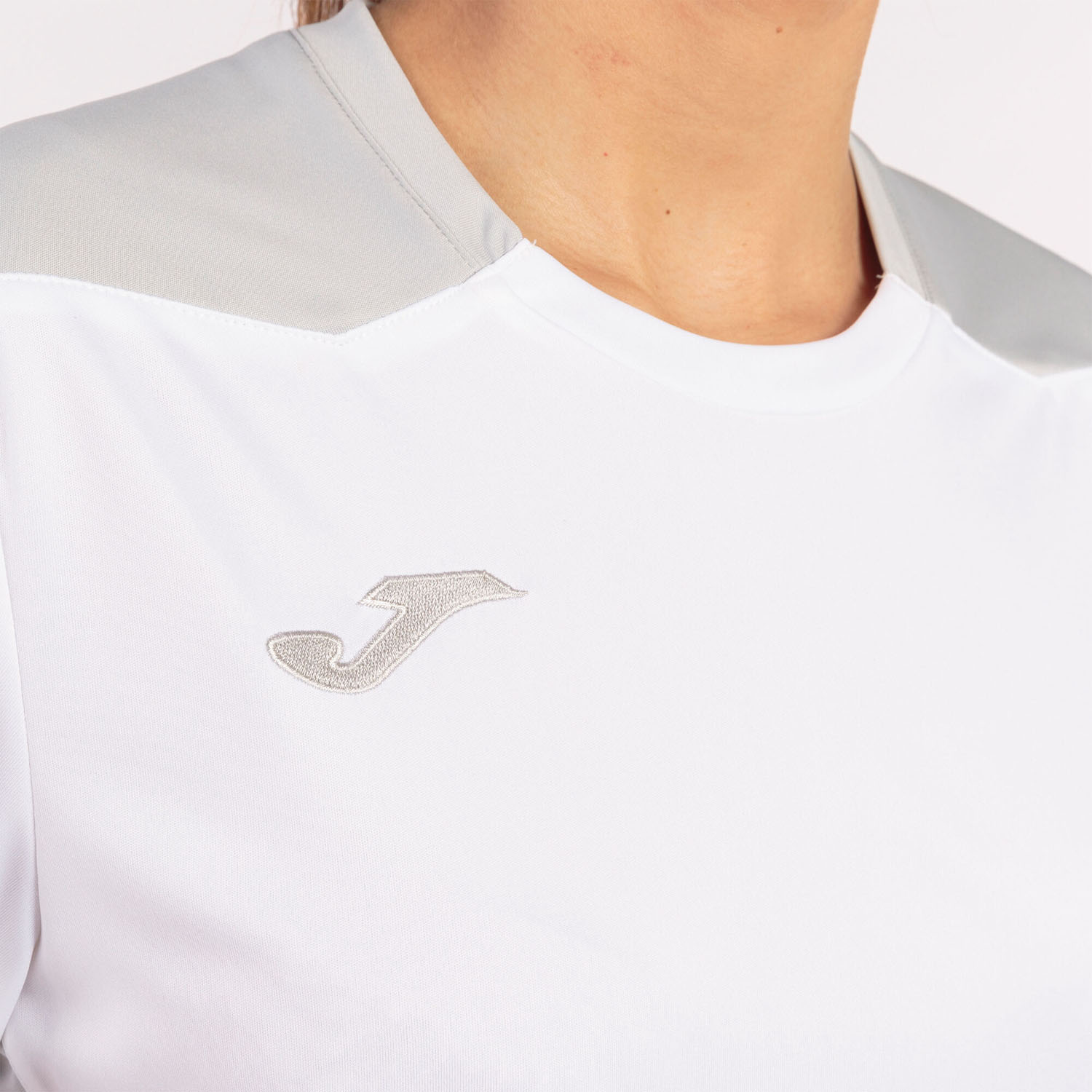 Joma Championship VI Logo Maglietta - White/Grey